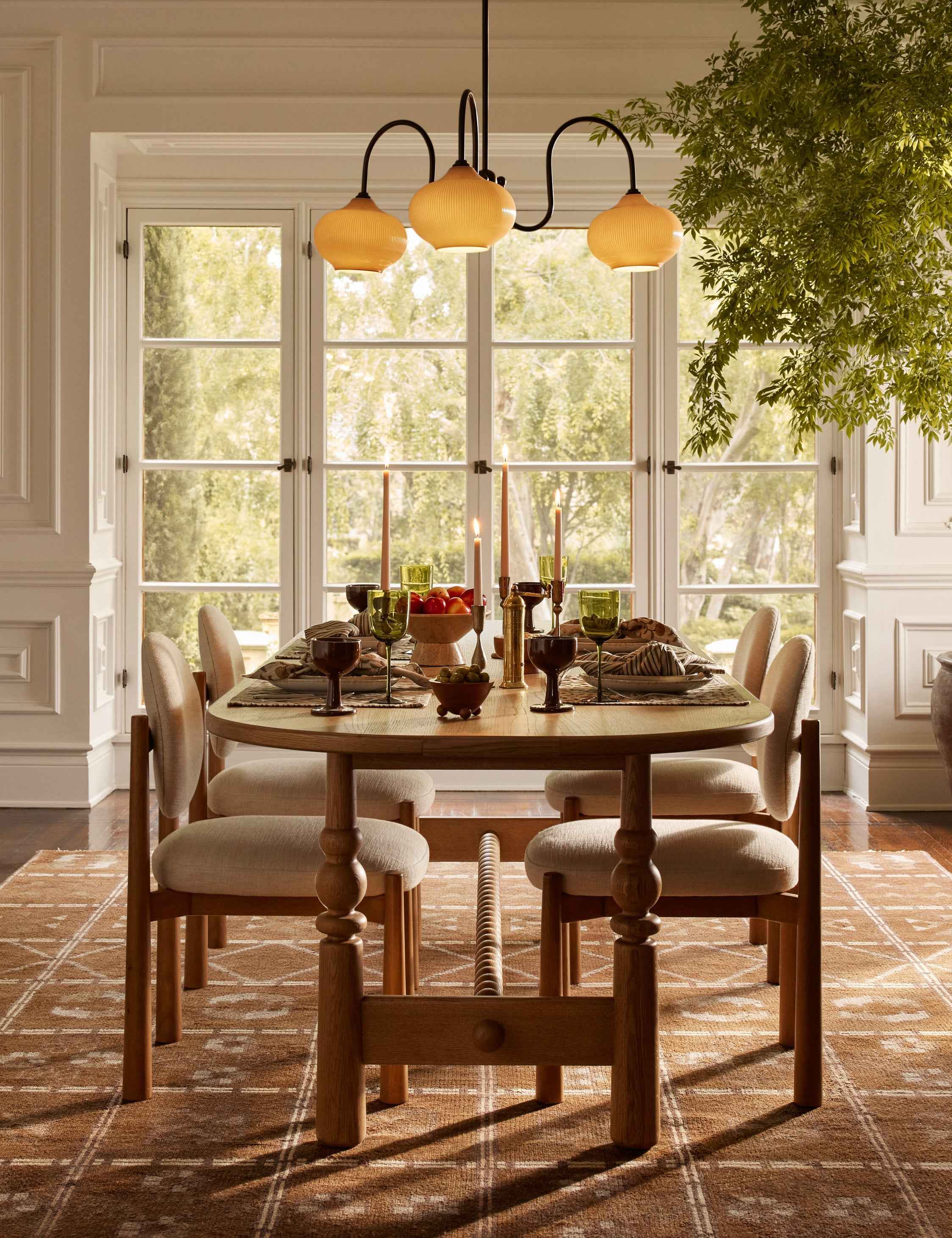 Bela Chandelier | Elegant Design, Pleated Glass Shades