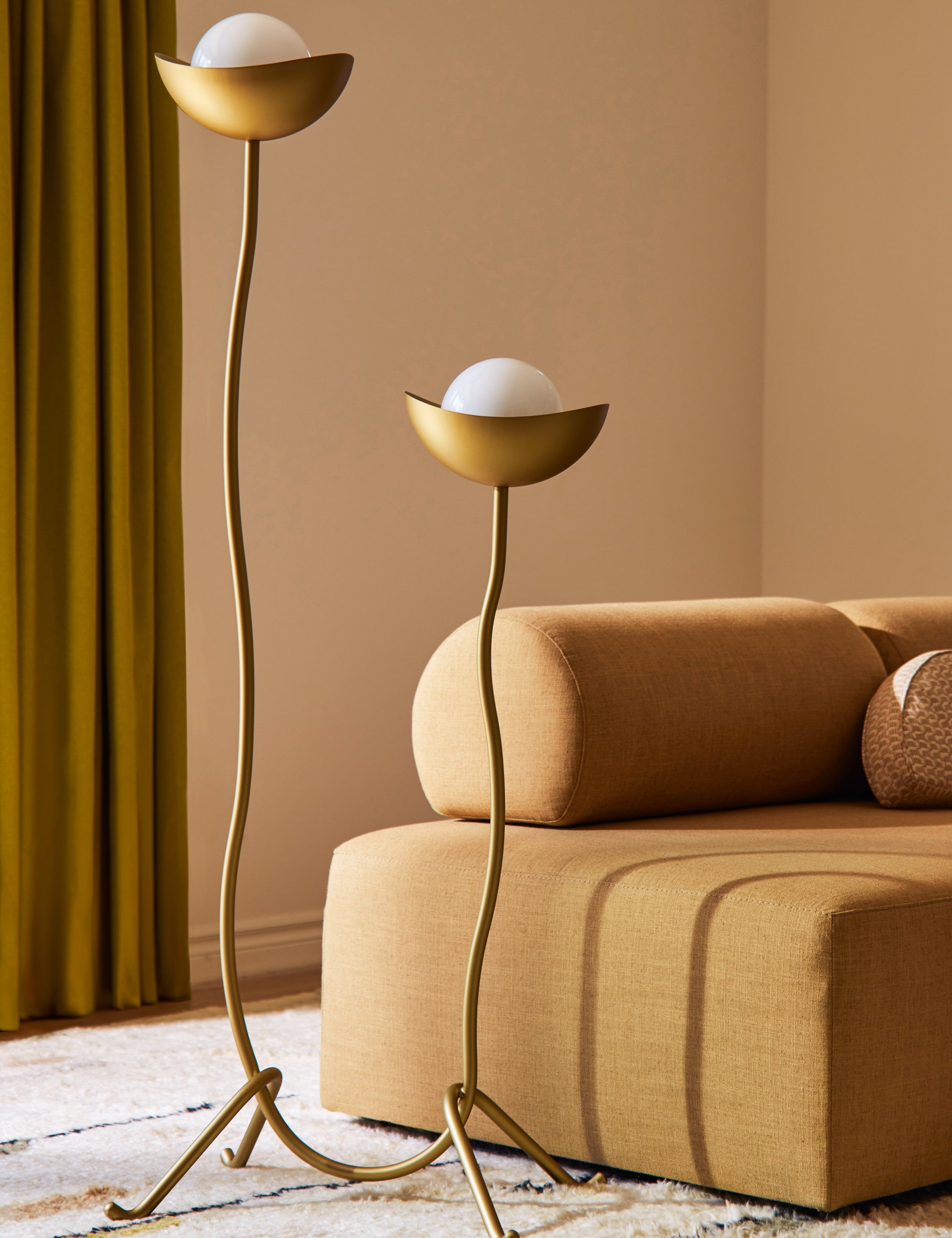 Kalea Floor Lamp | U-Shape Base, Opal Glass Orbs