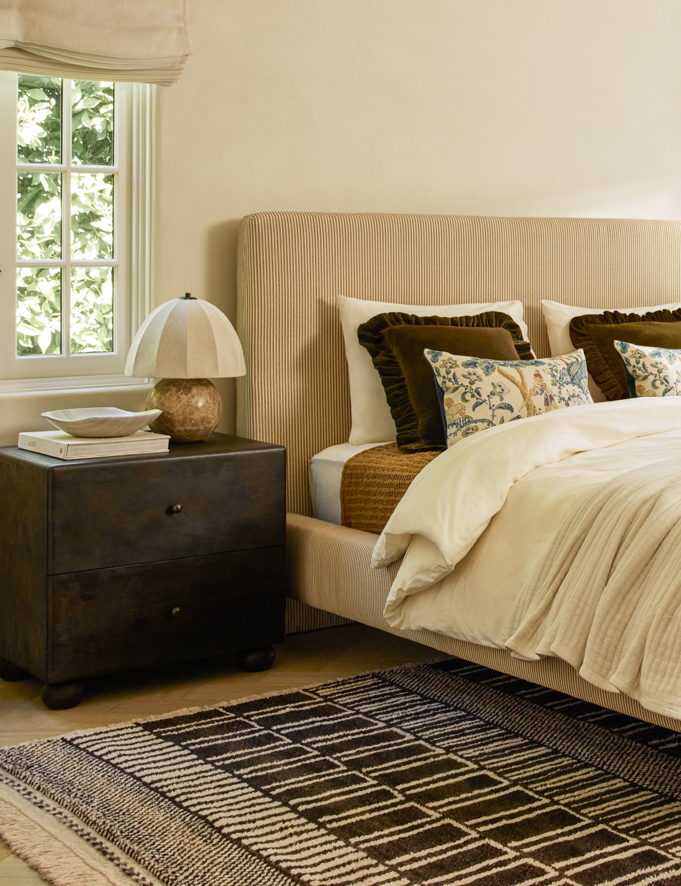 Briar Nightstand | Burl and Brass, Two Spacious Drawers
