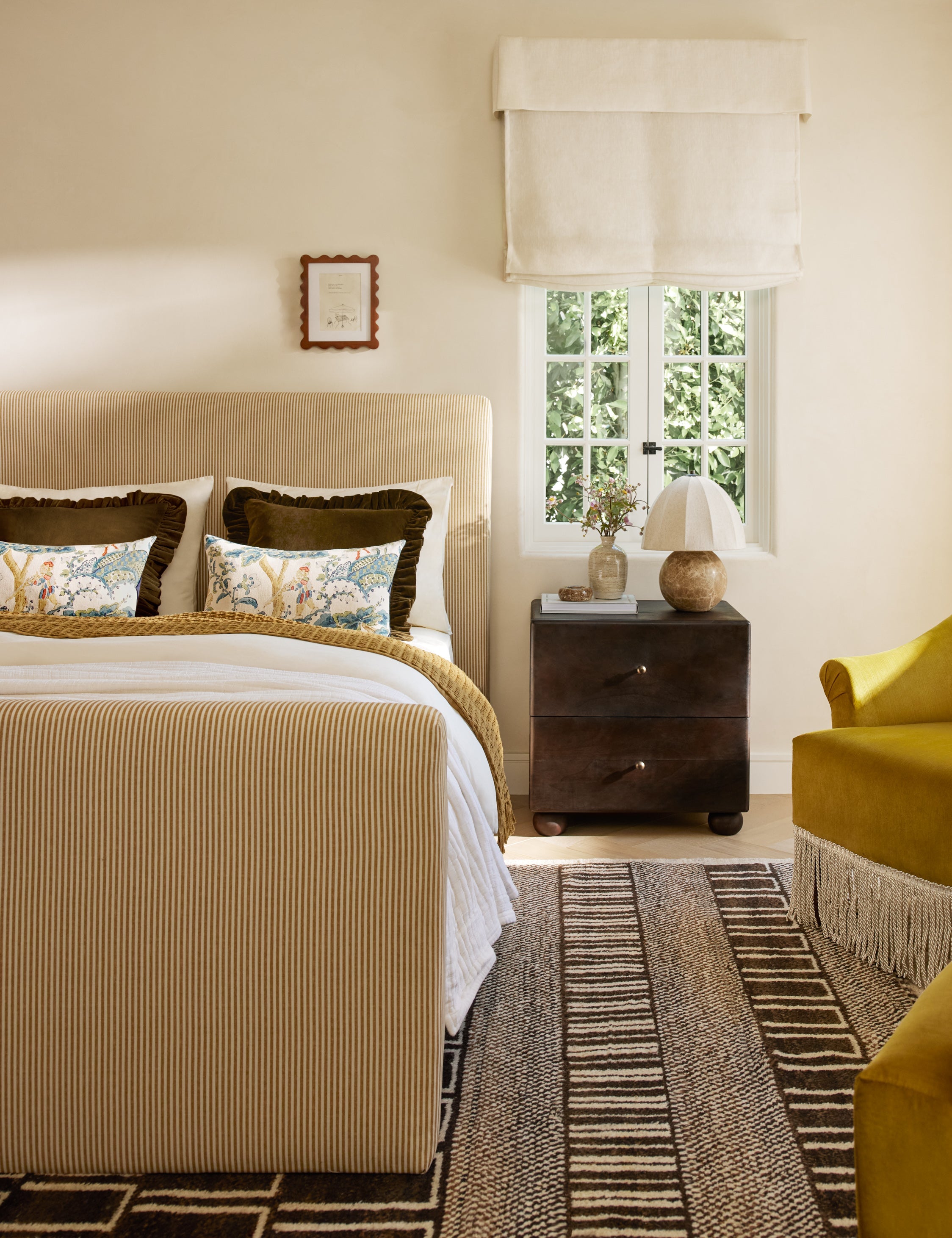 Mira Velvet Pillow | Ruffled Flange, Solid Design