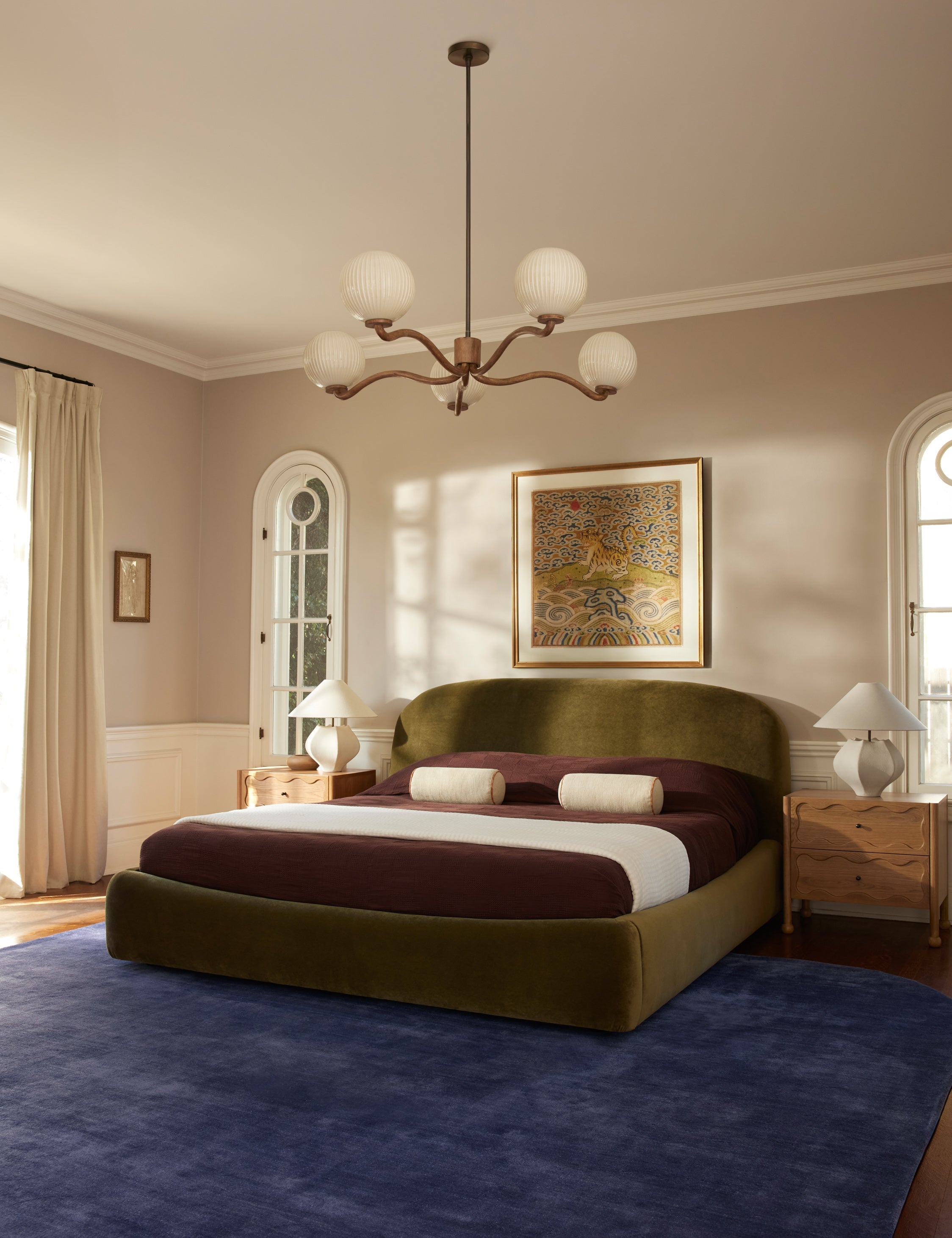Nexa Platform Bed | Soft Upholstery, Sculpted Headboard