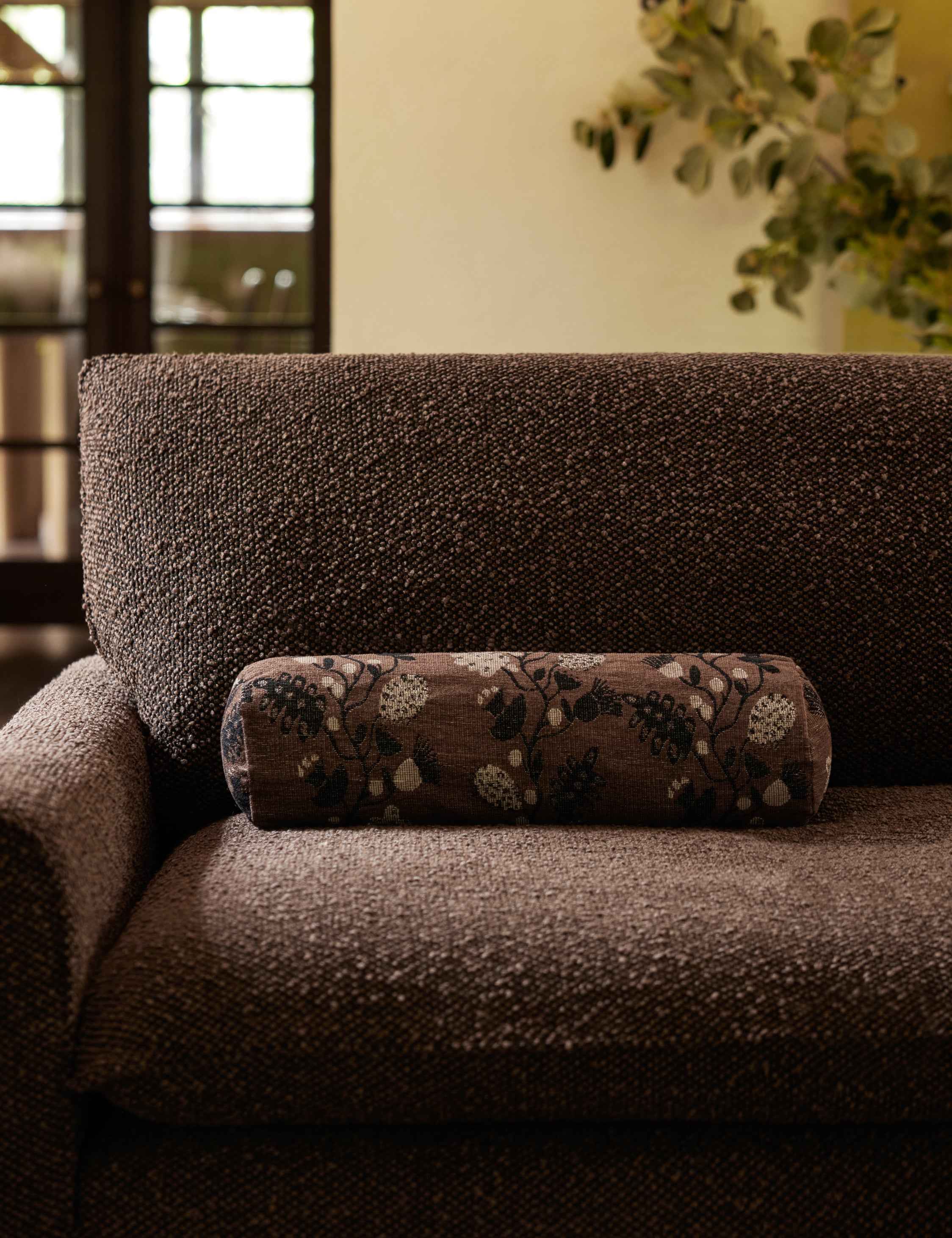 Vino Bolster Pillow | Hand-Drawn Botanical Pattern