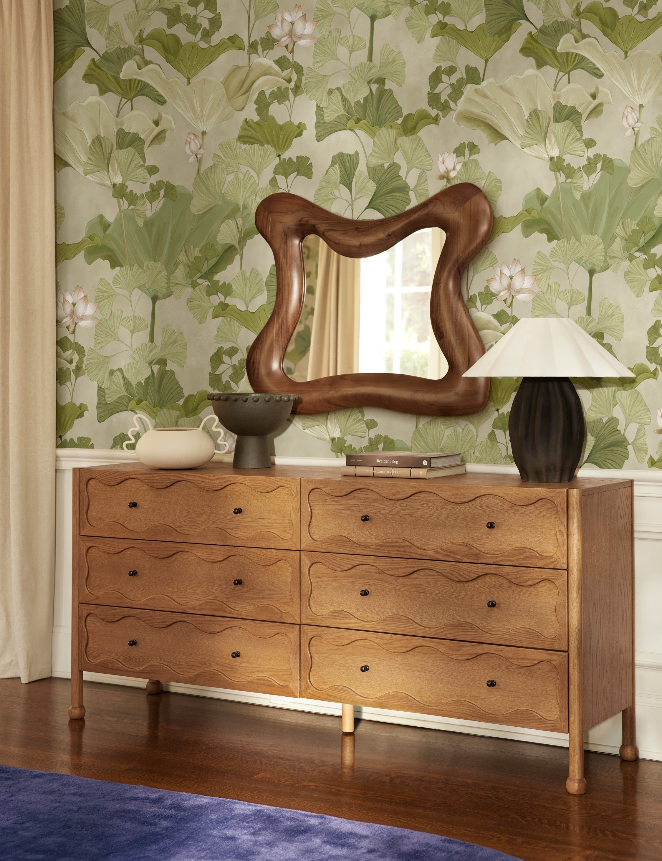 Caden Wall Mirror | Chunky Wood Frame, Organic Warmth