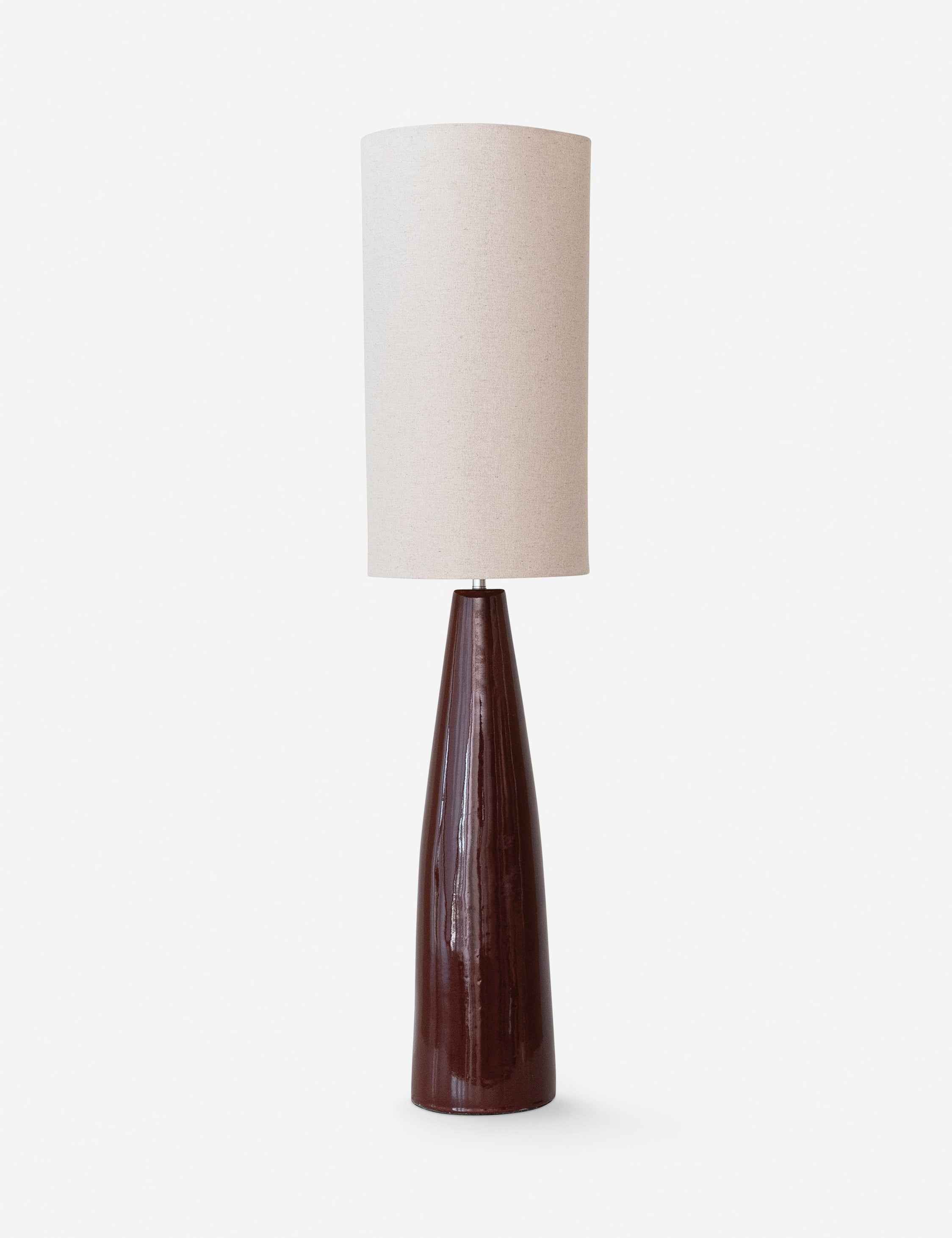 Mira Floor Lamp | Tapered Base, Linen Shade