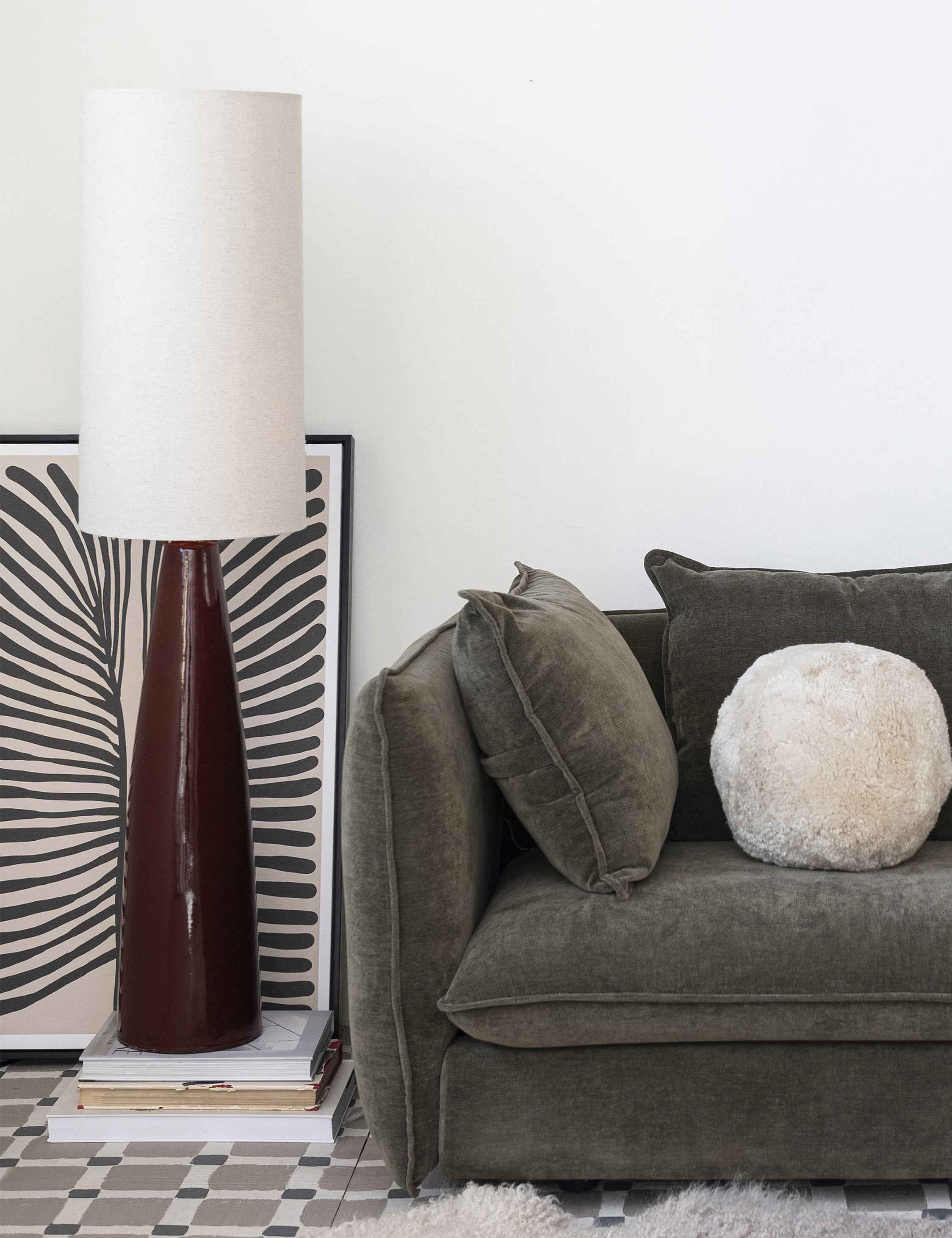 Mira Floor Lamp | Tapered Base, Linen Shade