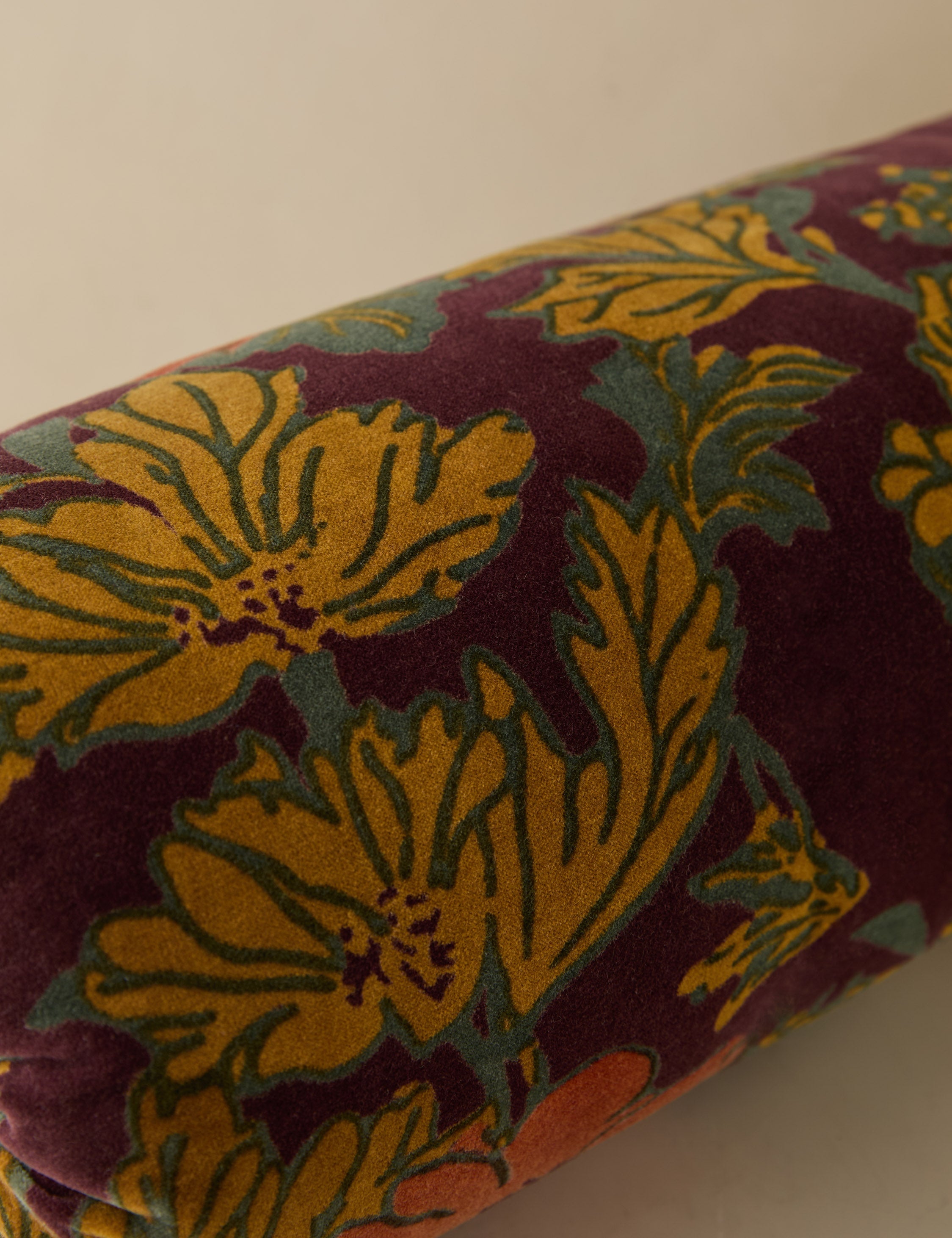 Aveline Velvet Pillow | Bold Floral Design, Luxurious Texture