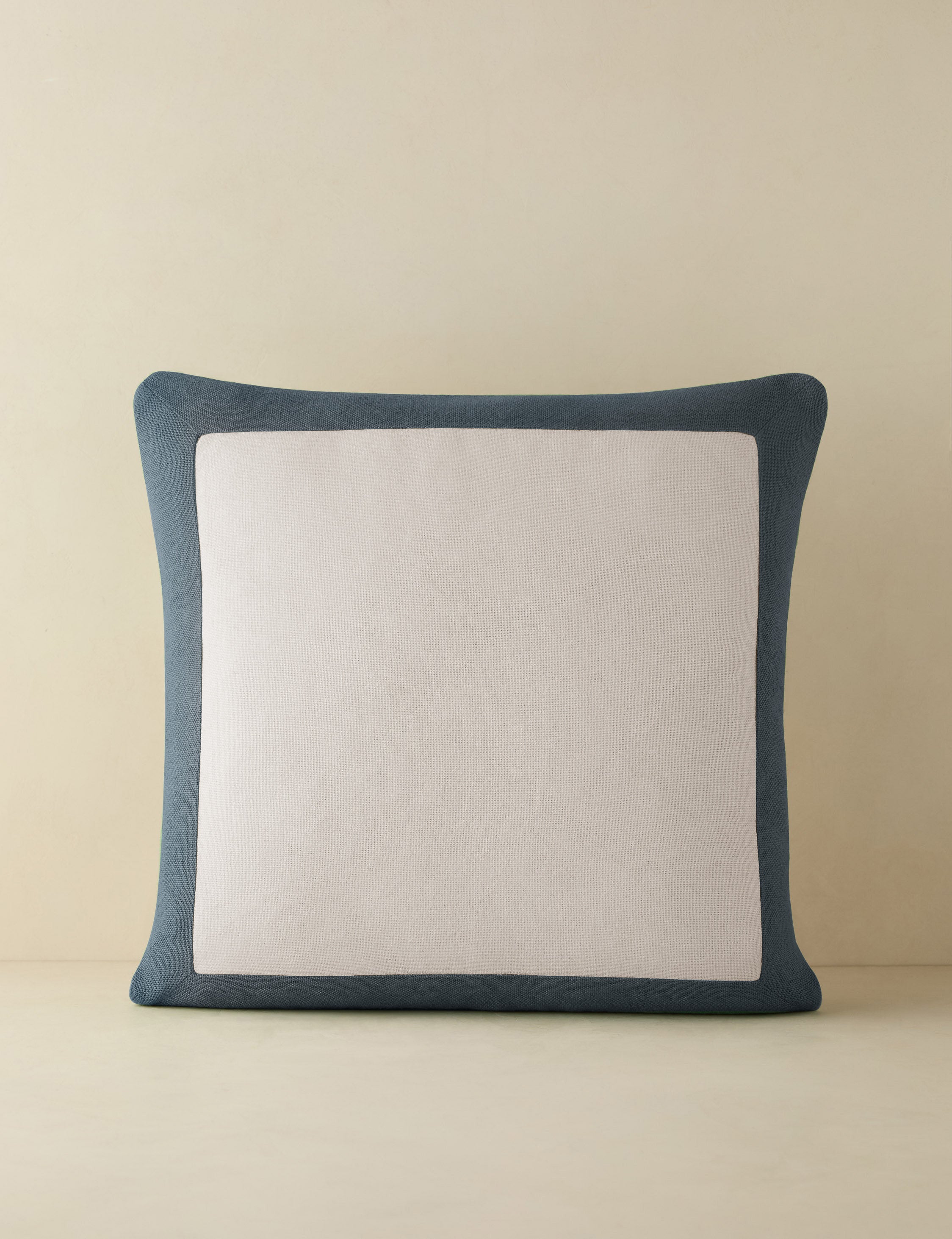 Amica Outdoor Pillow | Colorful Border, Antique White Center