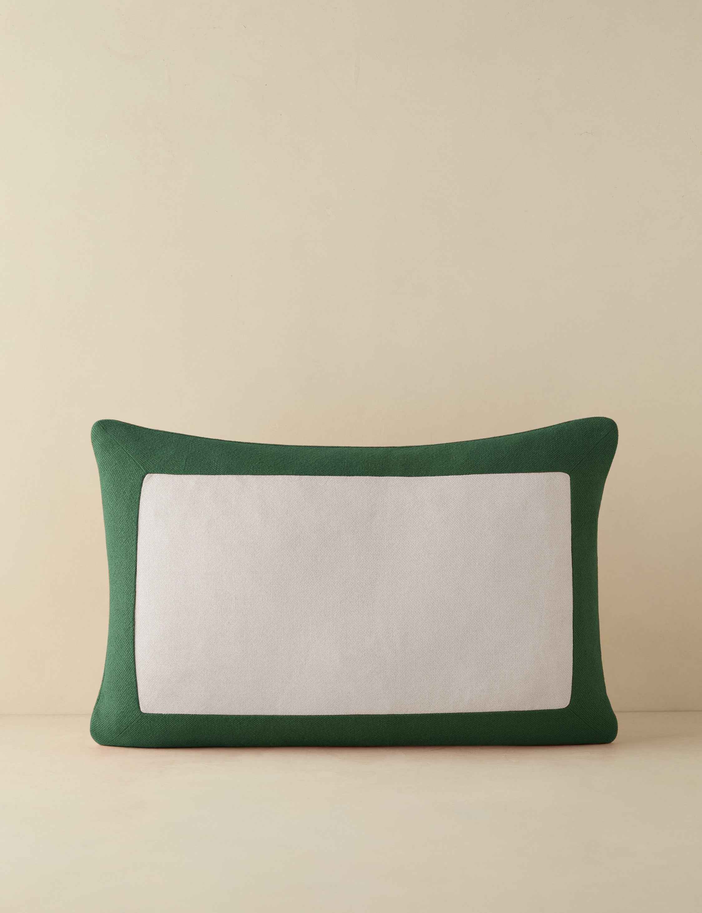 Amica Outdoor Pillow | Colorful Border, Antique White Center