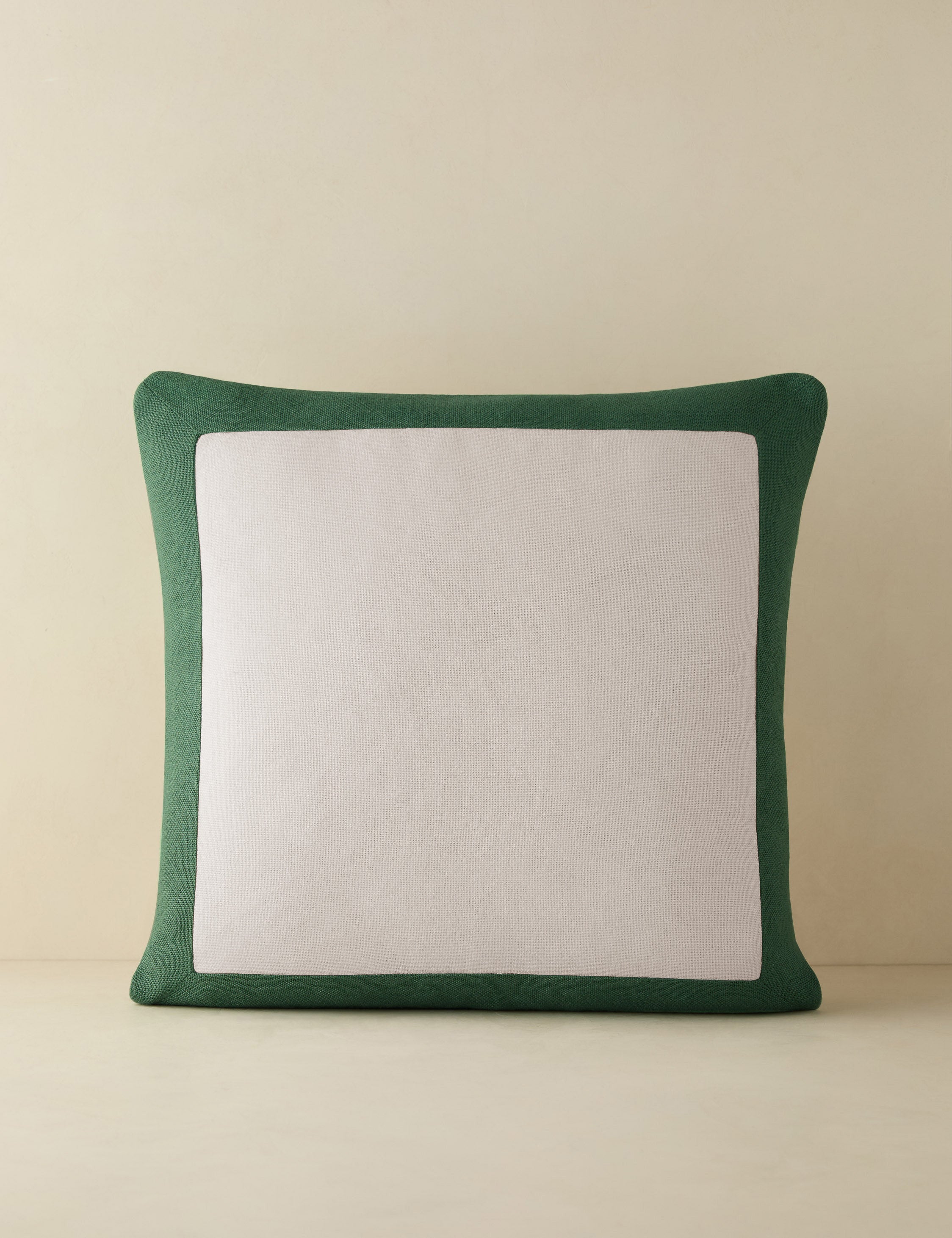 Amica Outdoor Pillow | Colorful Border, Antique White Center