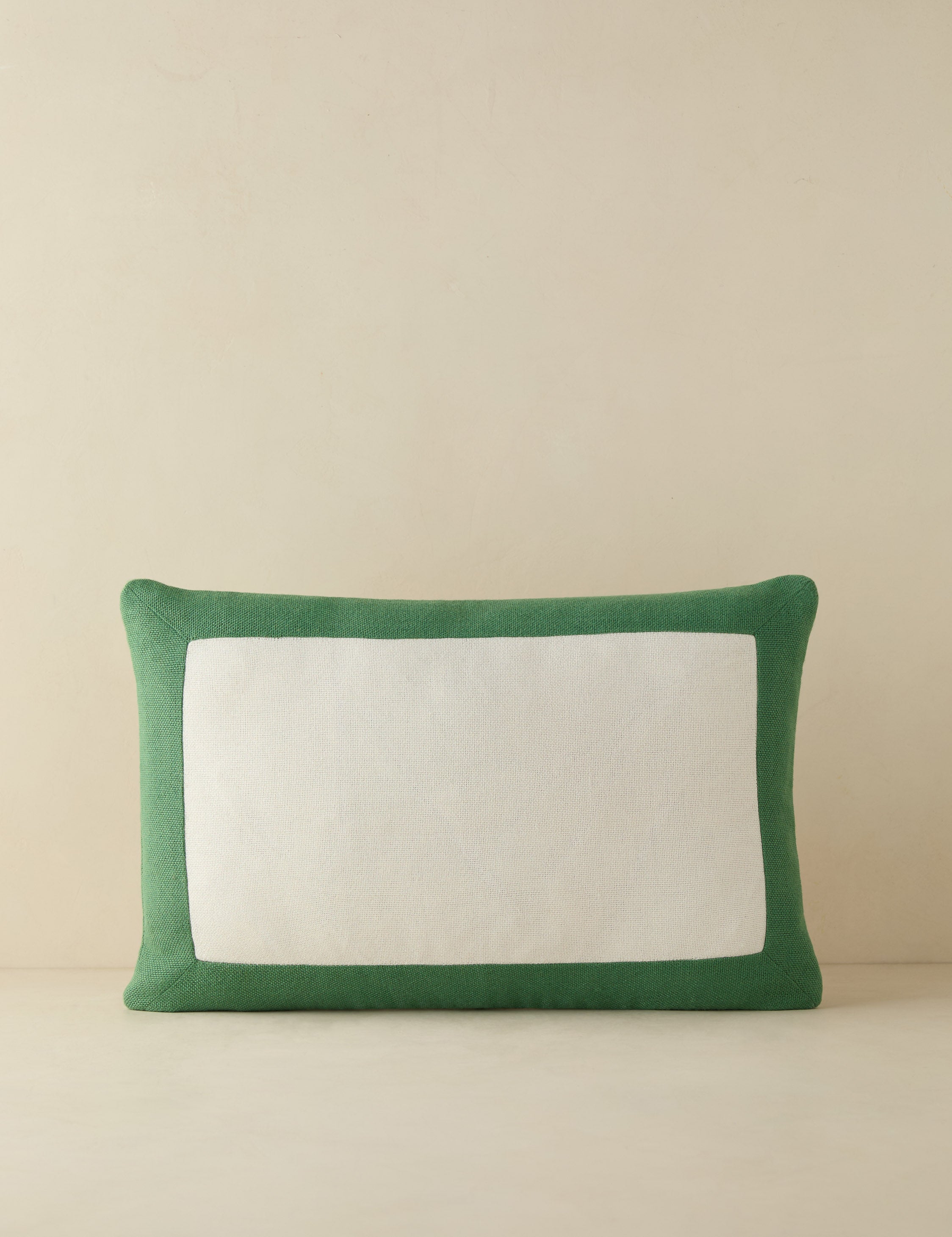 Amica Outdoor Pillow | Colorful Border, Antique White Center