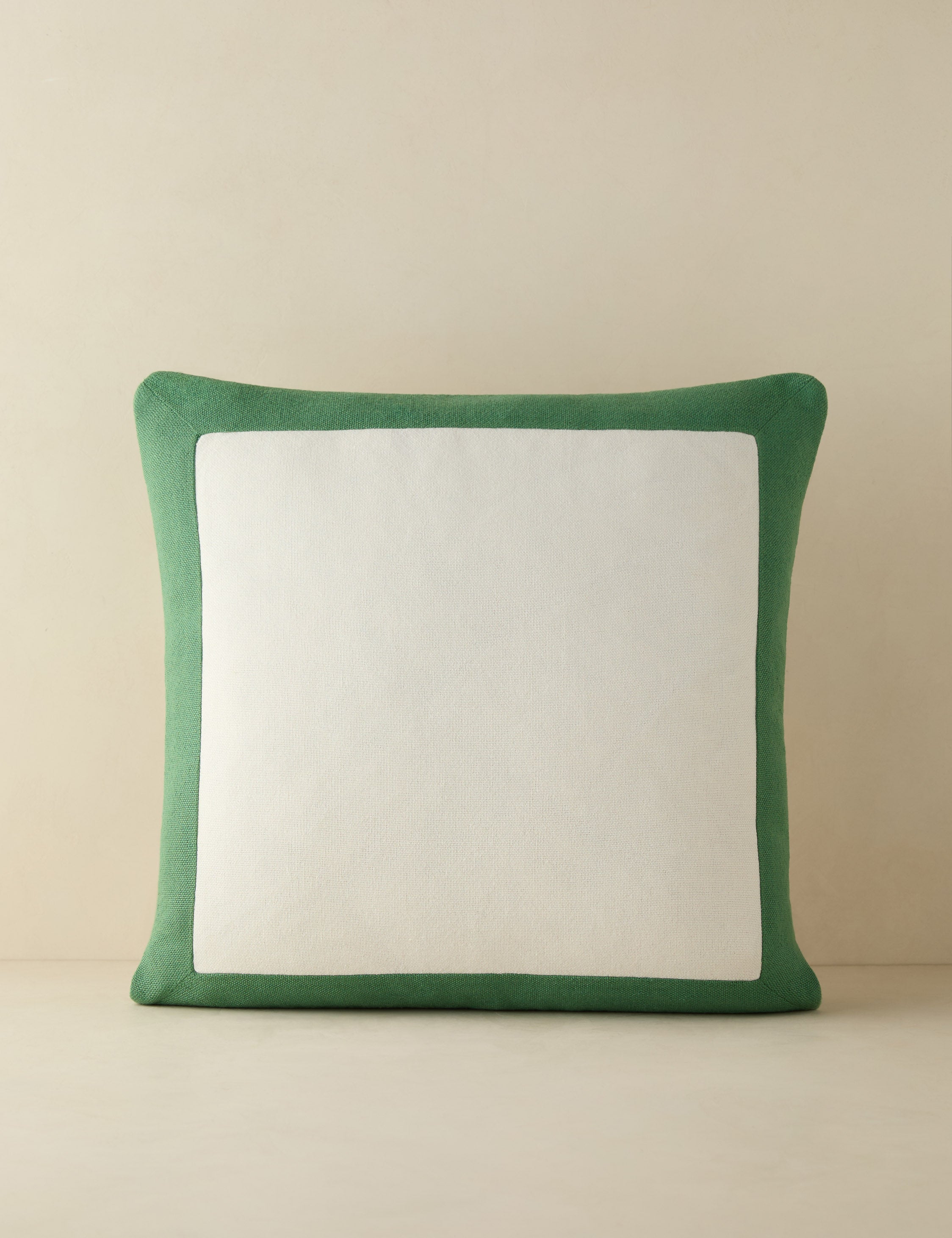 Amica Outdoor Pillow | Colorful Border, Antique White Center
