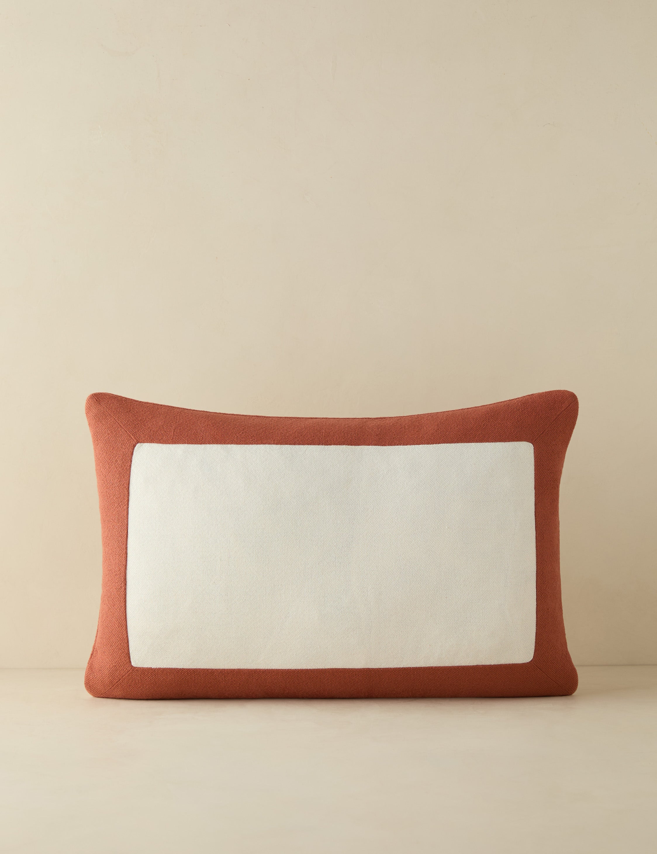 Amica Outdoor Pillow | Colorful Border, Antique White Center