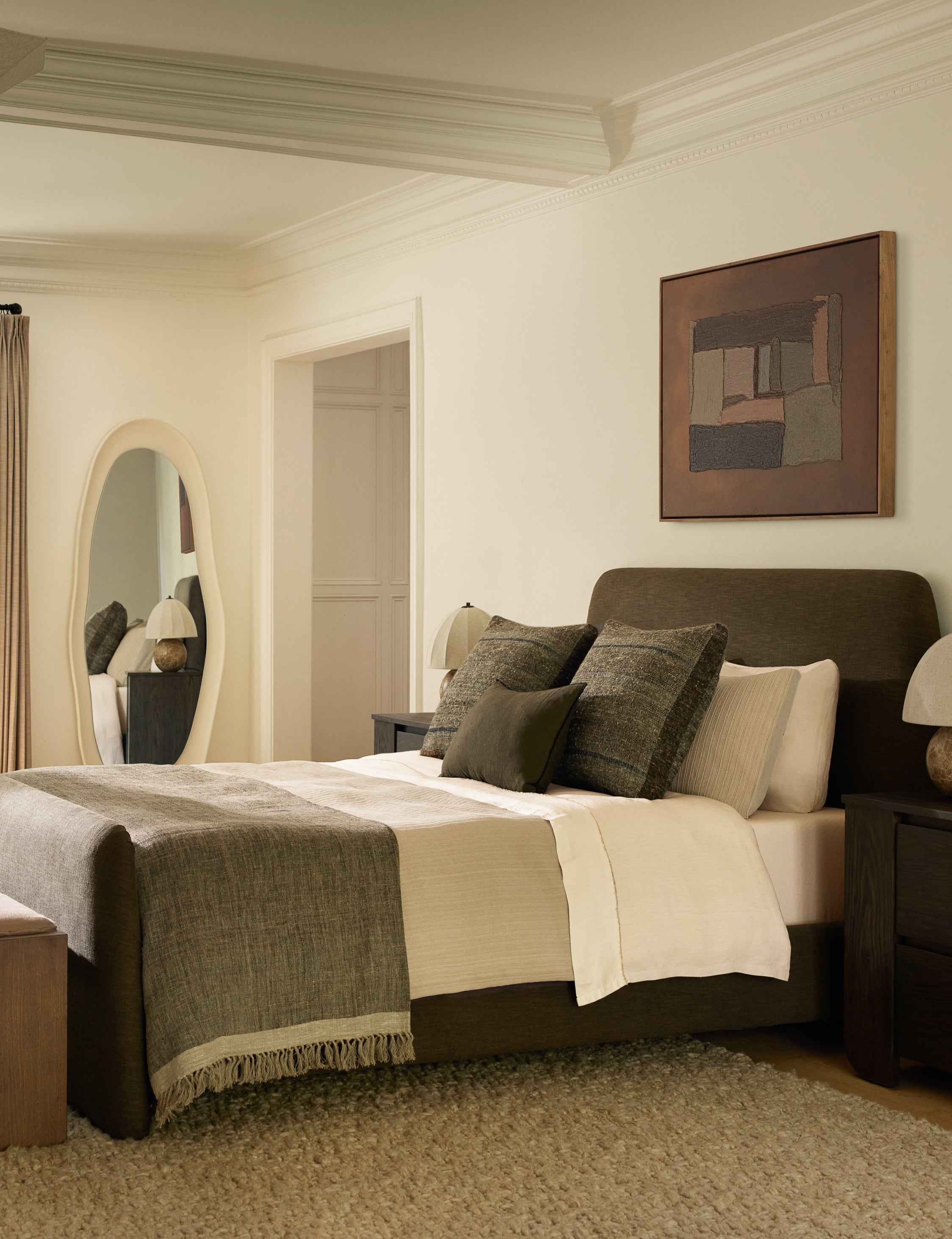 Luna Linen Silk Throw | Earthy Tones, Soft Texture