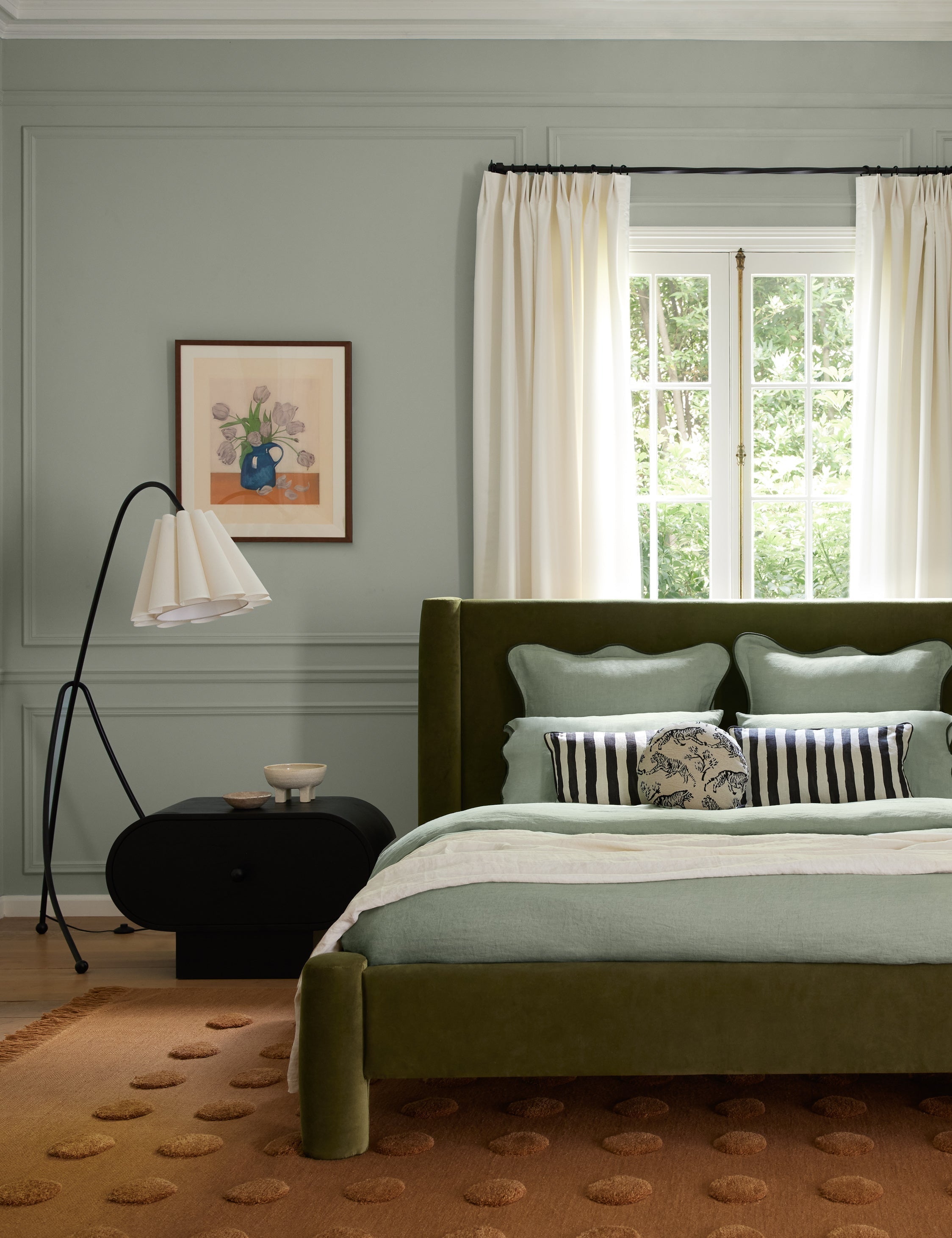 Ava Floor Lamp | Fluted Fabric Shade, Modern Design