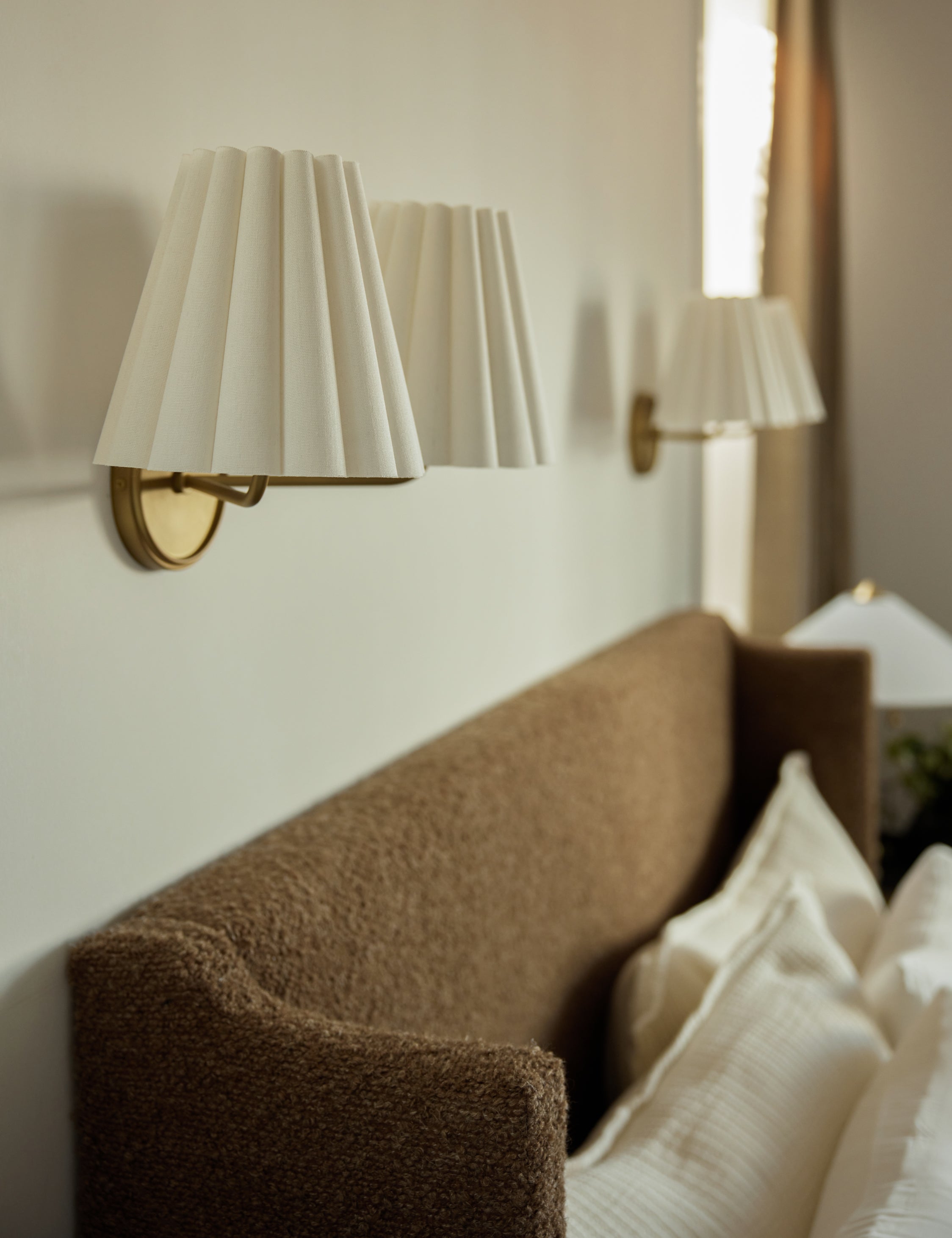 Mira Double Sconce | Ruffled Shade, Modern Transitional Design