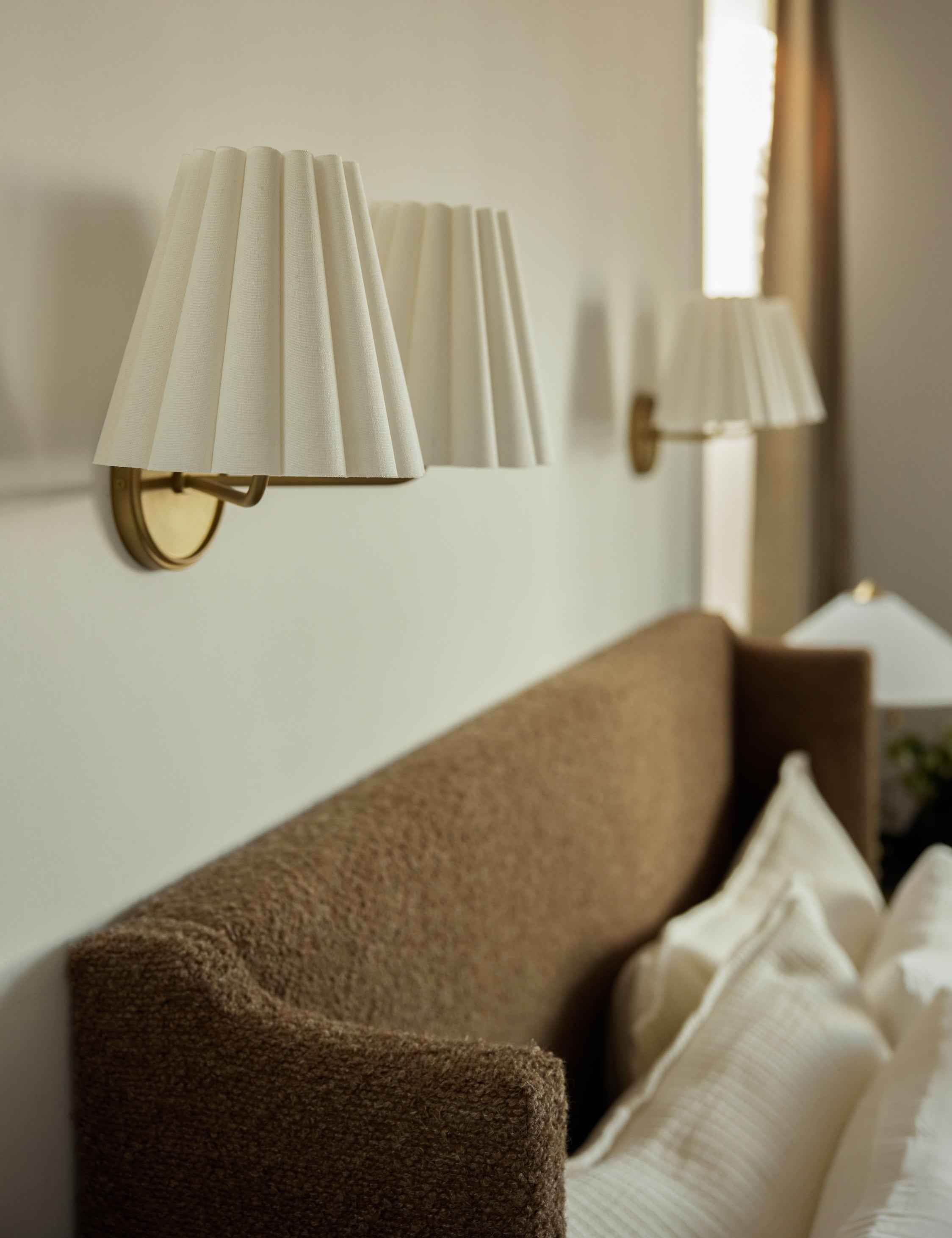 Mira Double Sconce | Modern Ruffled Shade, Transitional Decor