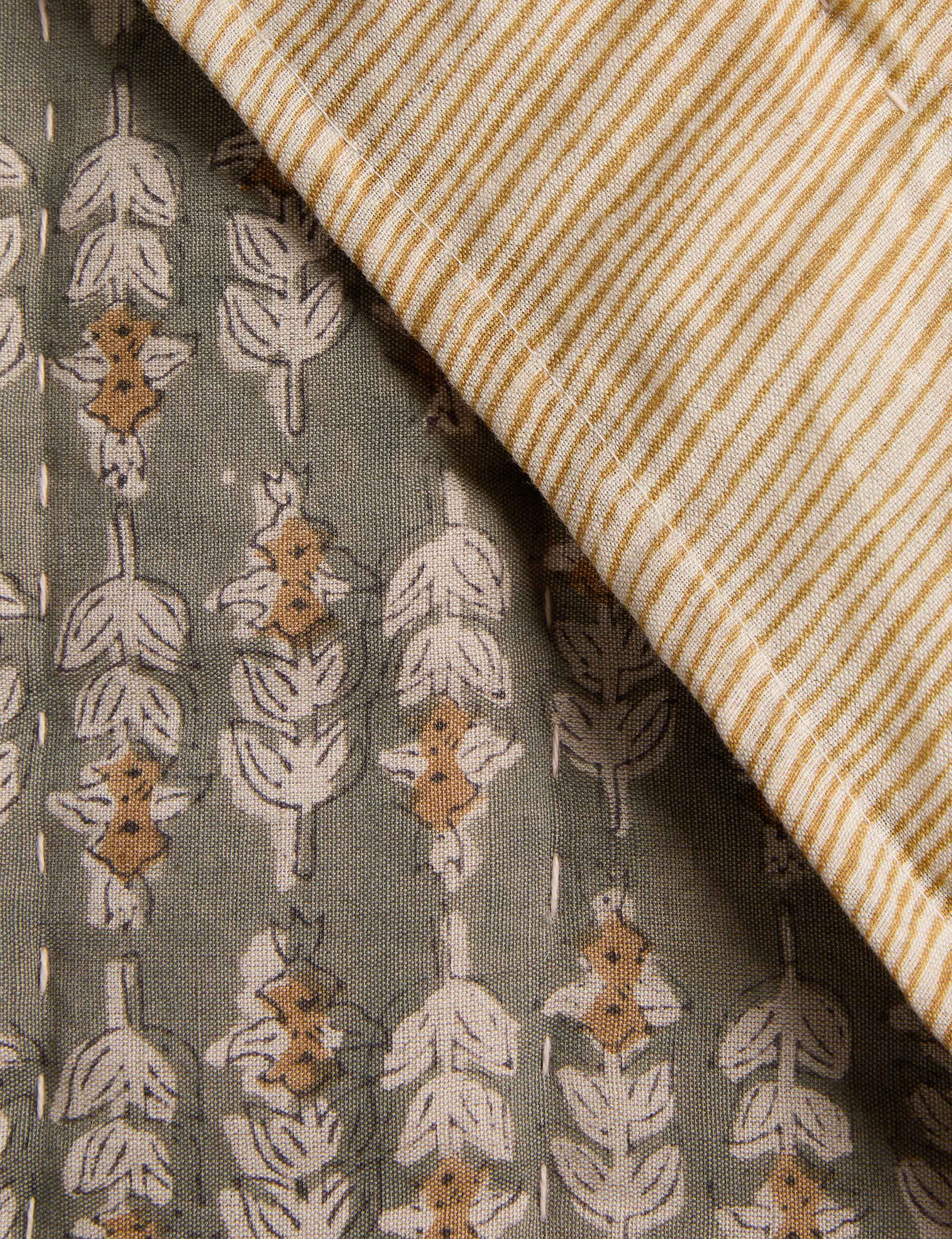 Bela Linen Cotton Quilt | Block Print Floral Design, Soft & Durable