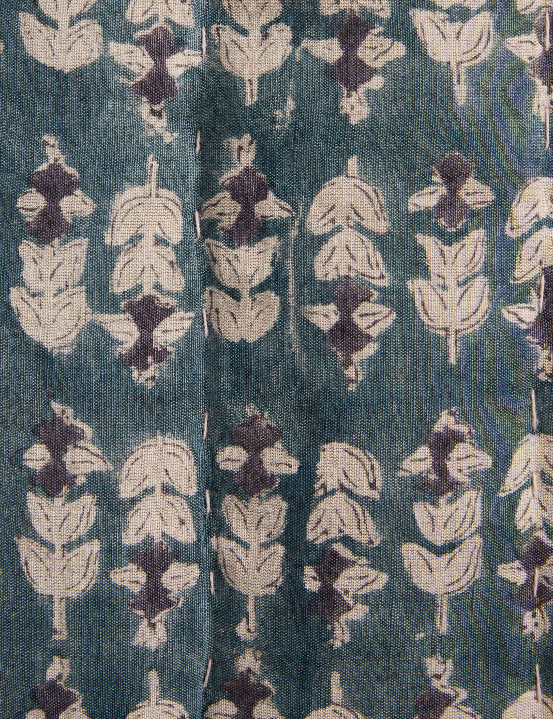 Bela Quilt | Linen Cotton Blend, Floral Block Print