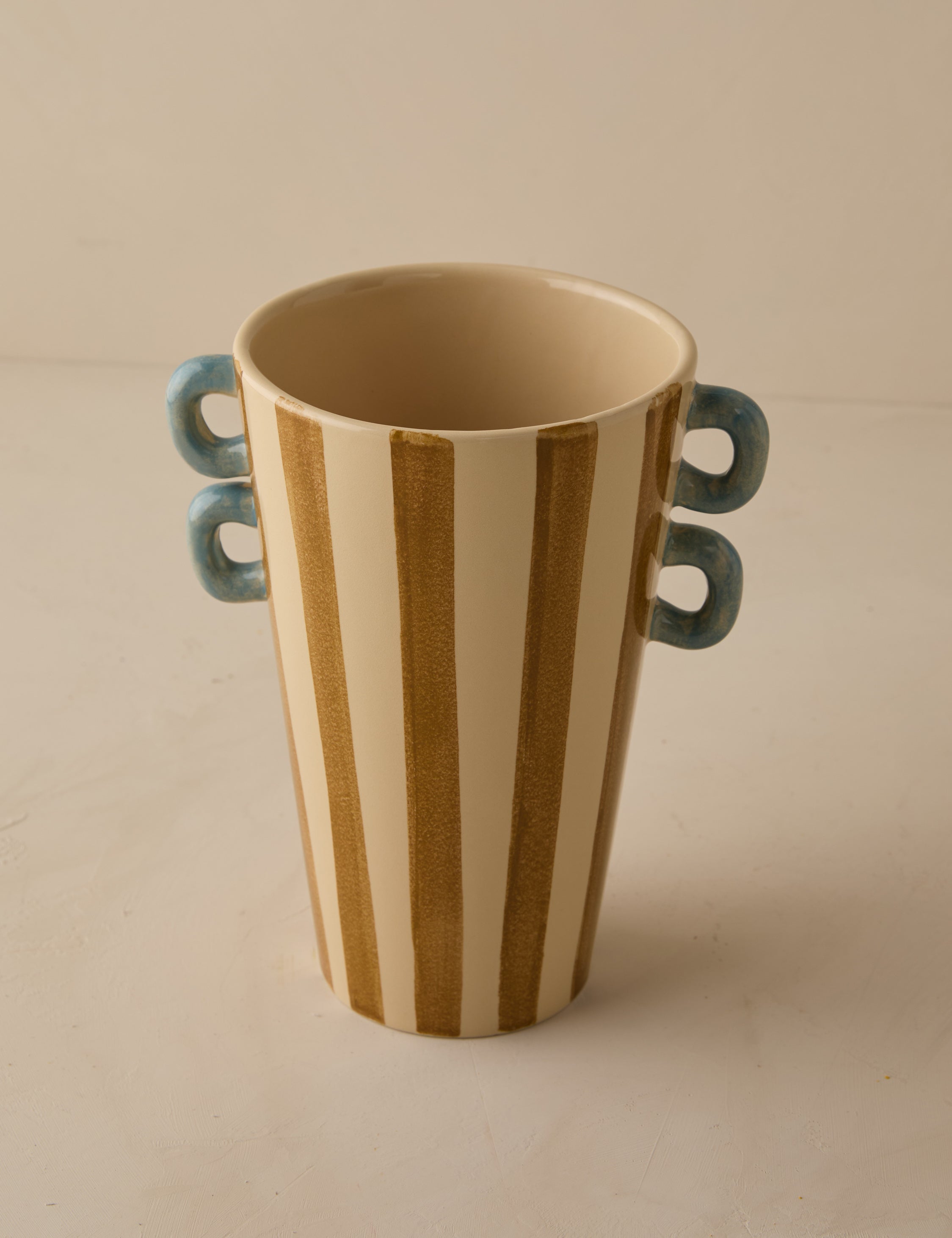 Bela Hand-Painted Vase | Ceramic with Bold Stripe Detailing