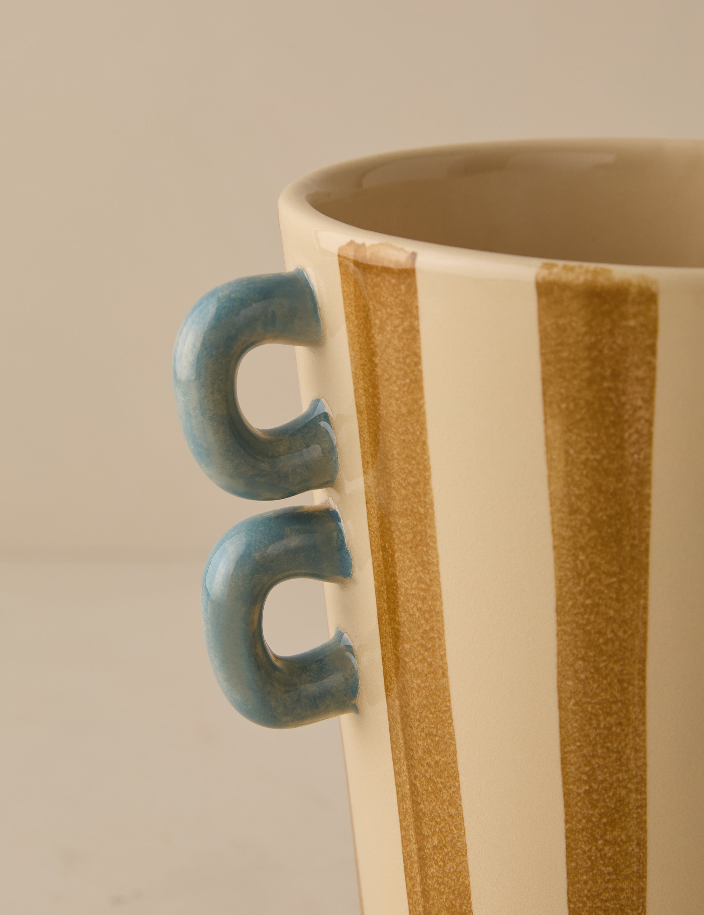 Bela Hand-Painted Vase | Ceramic with Bold Stripe Detailing