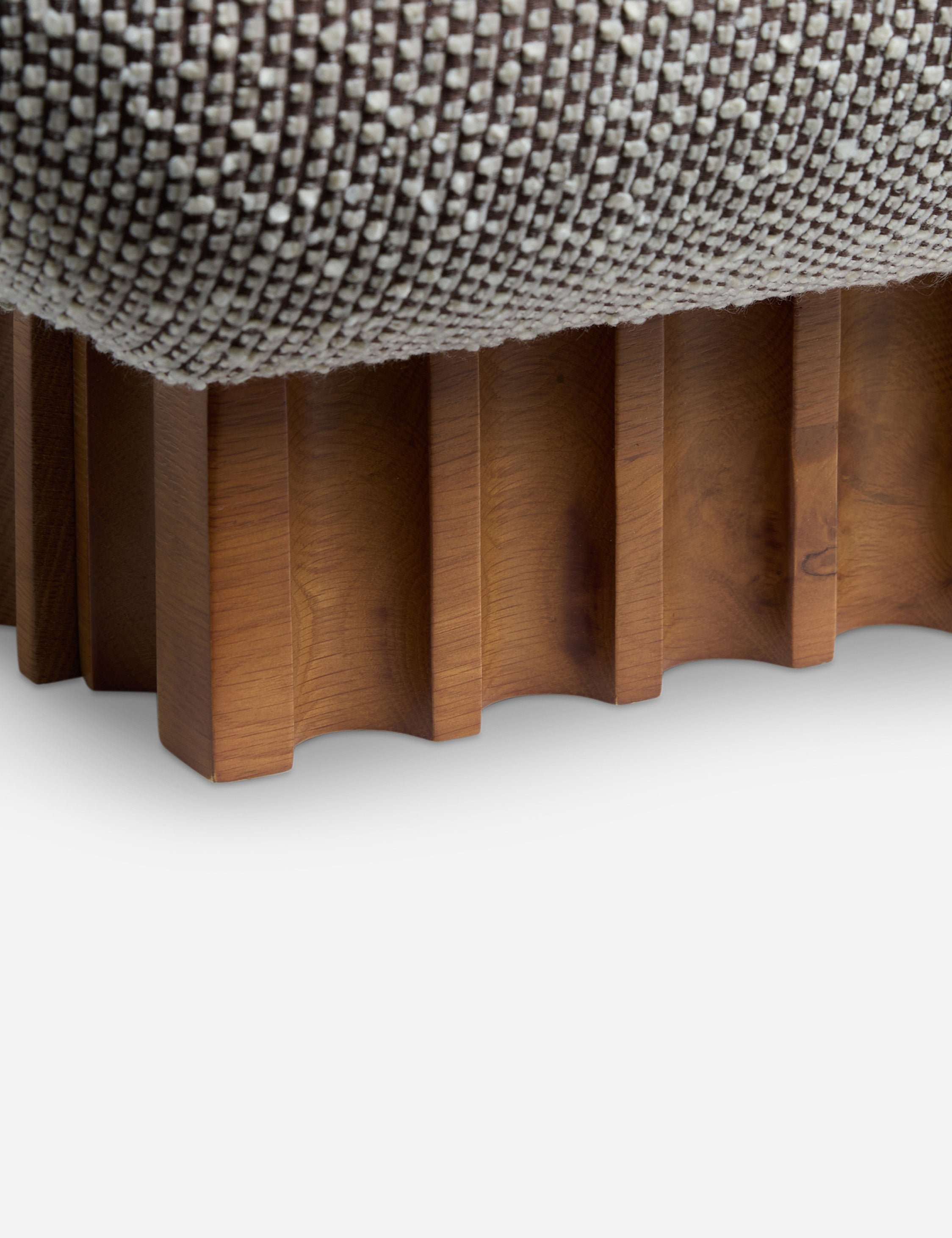 Bello Bed Frame | Plush Bouclé Upholstery, Rippled Wooden Base