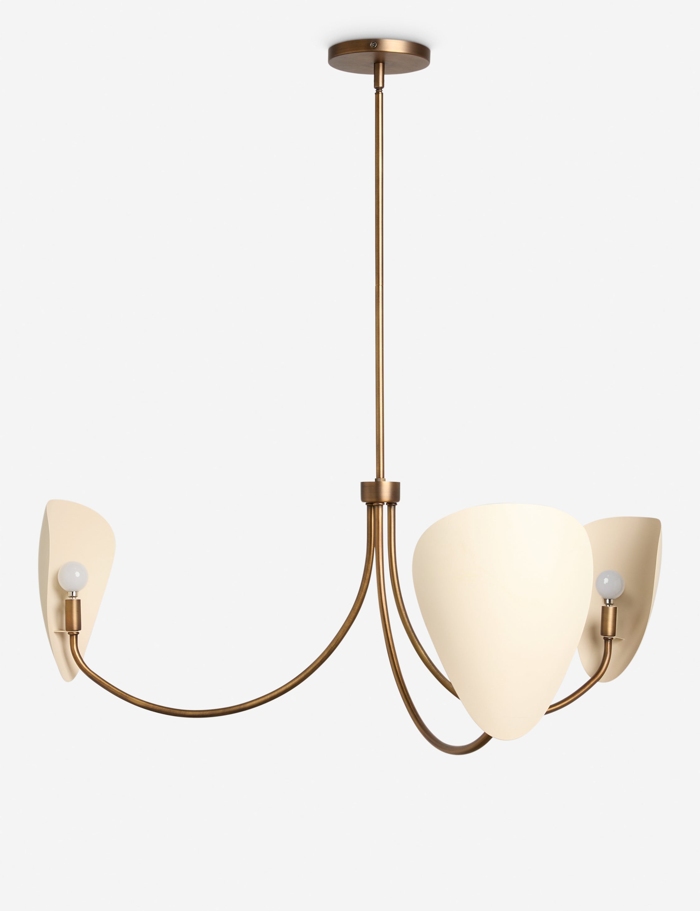 Bela Chandelier | Cream-on-Brass Finish, Sculptural Design