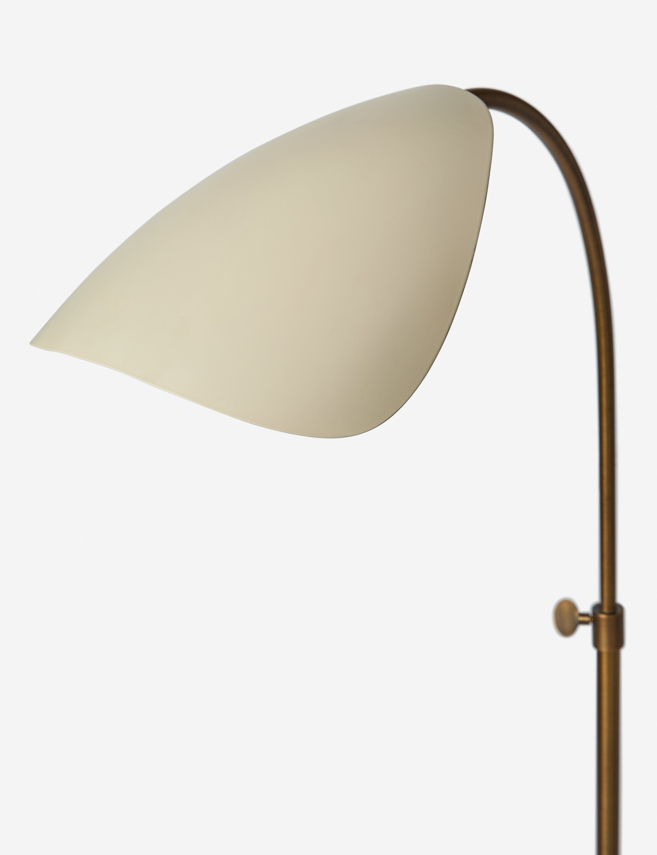 Brio Task Floor Lamp | Adjustable Shade, Cream-on-Brass Finish