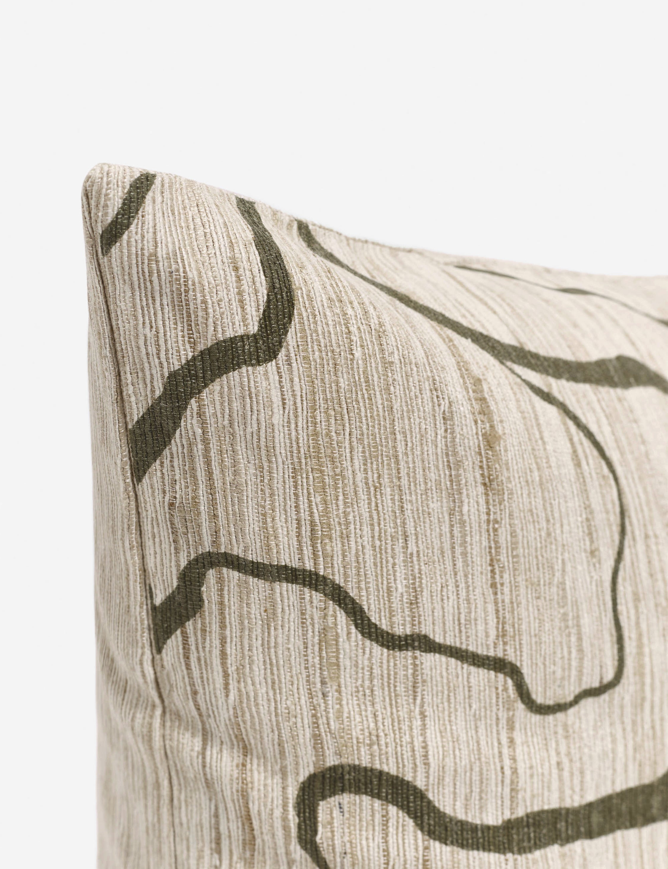 Crest Accent Pillow | Raw Silk, Textured Design