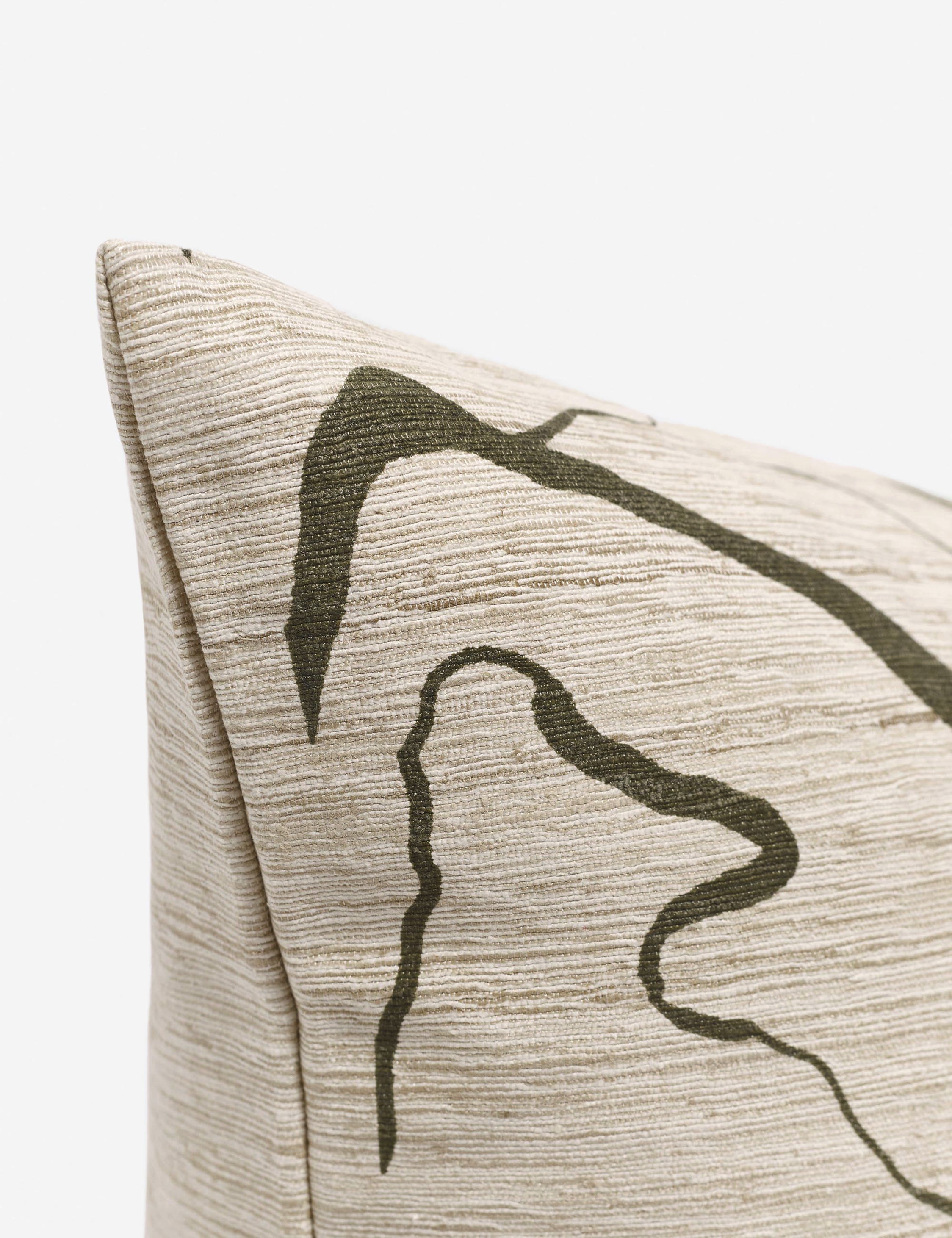 Crest Accent Pillow | Raw Silk, Textured Design