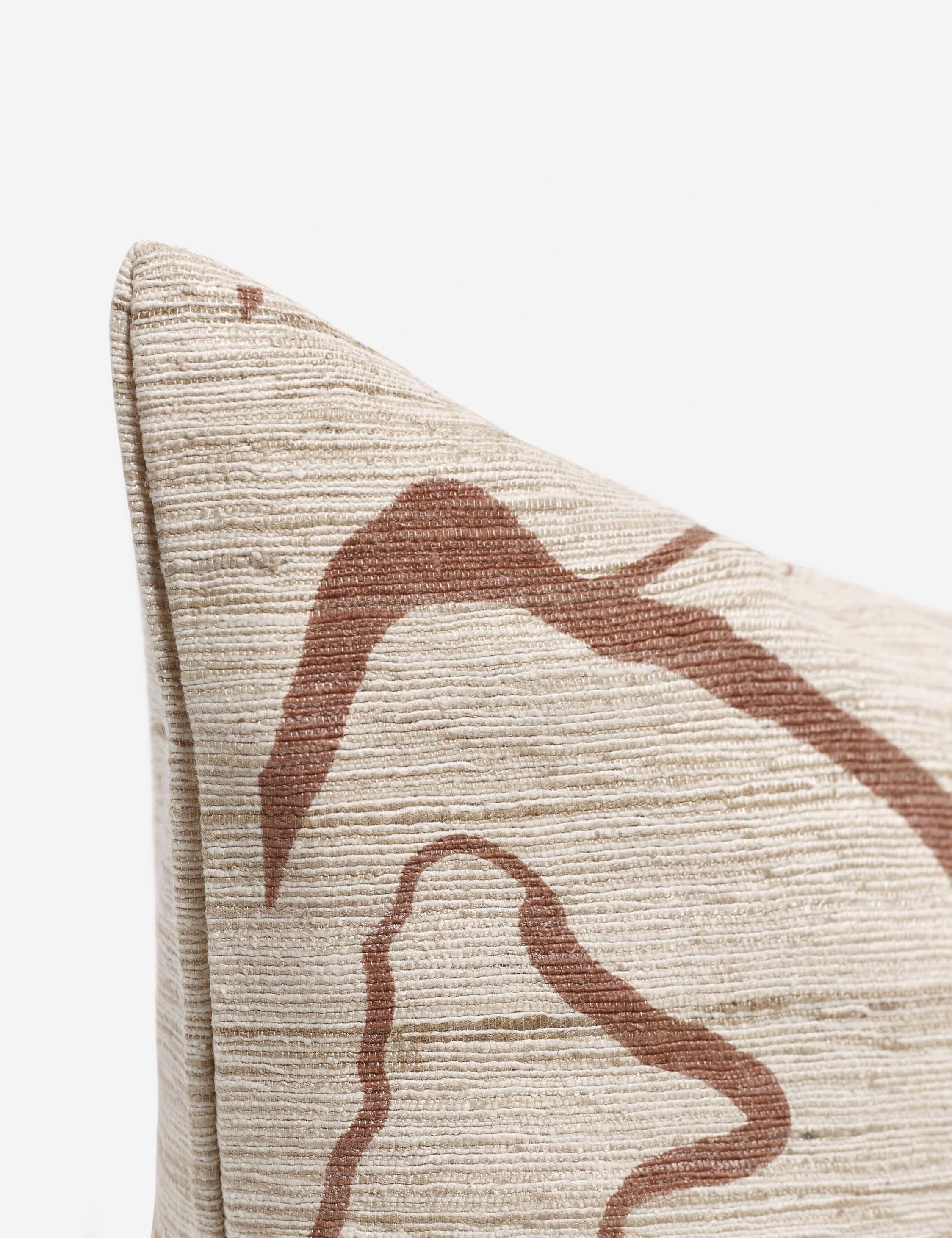 Crest Accent Pillow | Raw Silk, Textured Design