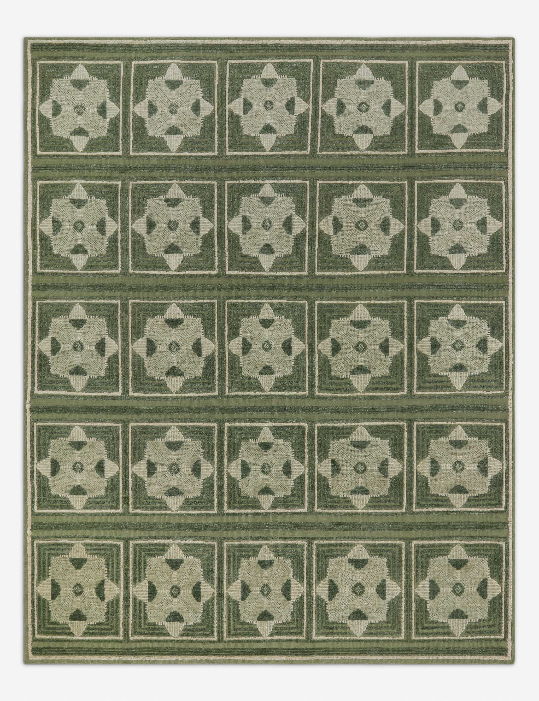 Cielo Hand-Knotted Wool Rug | Geometric Motifs, High-Low Pile