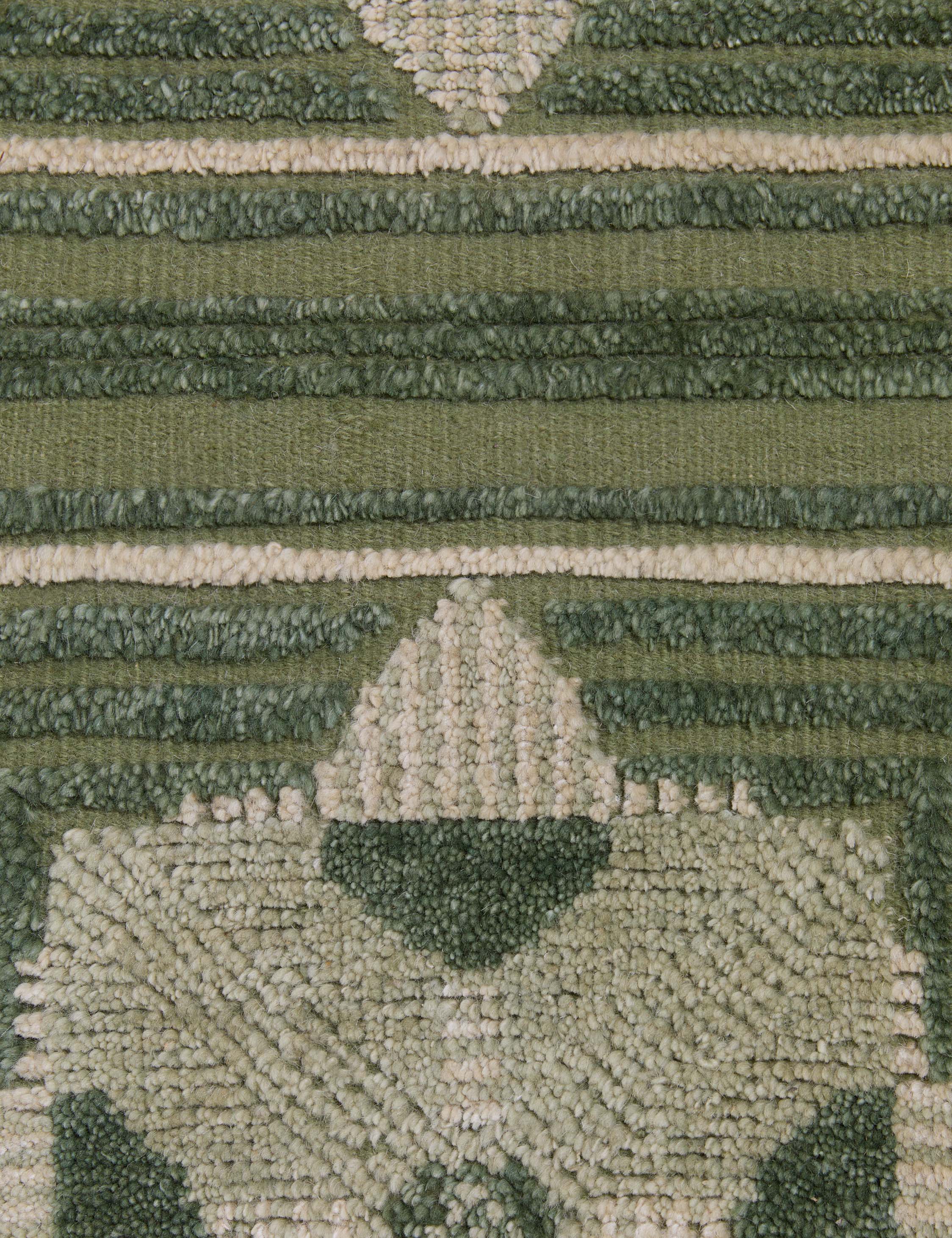 Cielo Hand-Knotted Wool Rug | Geometric Motifs, High-Low Pile