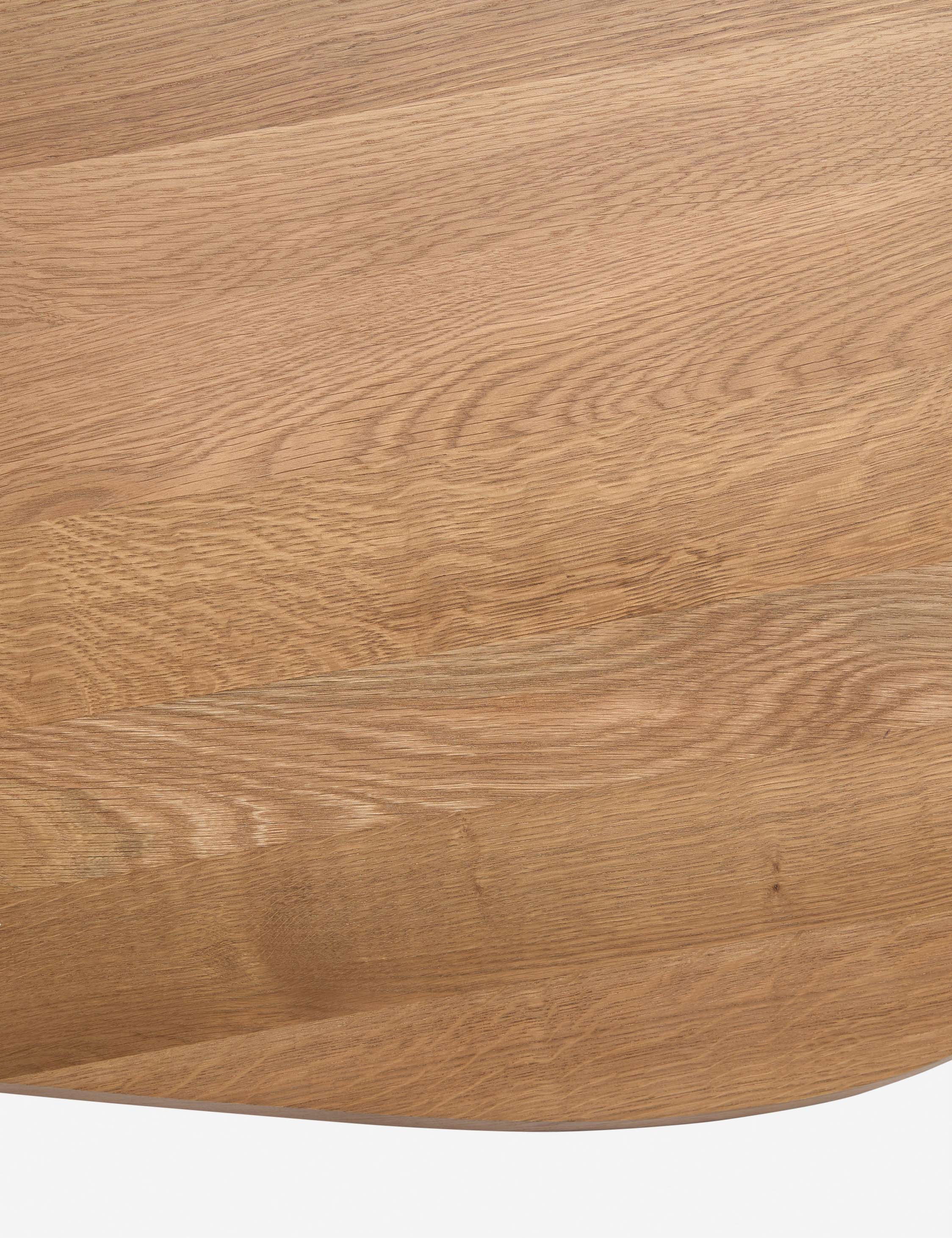 Cleo Coffee Table | Beveled Oak Top, Fluted Pillar Legs