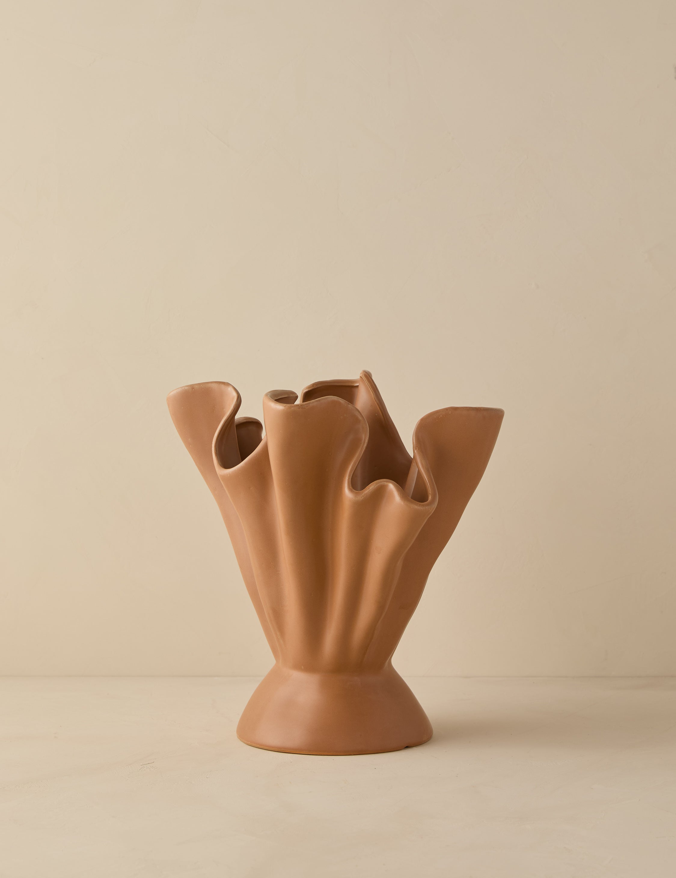 Dara Ruffled Vase | Stoneware, Reactive Glaze Finish