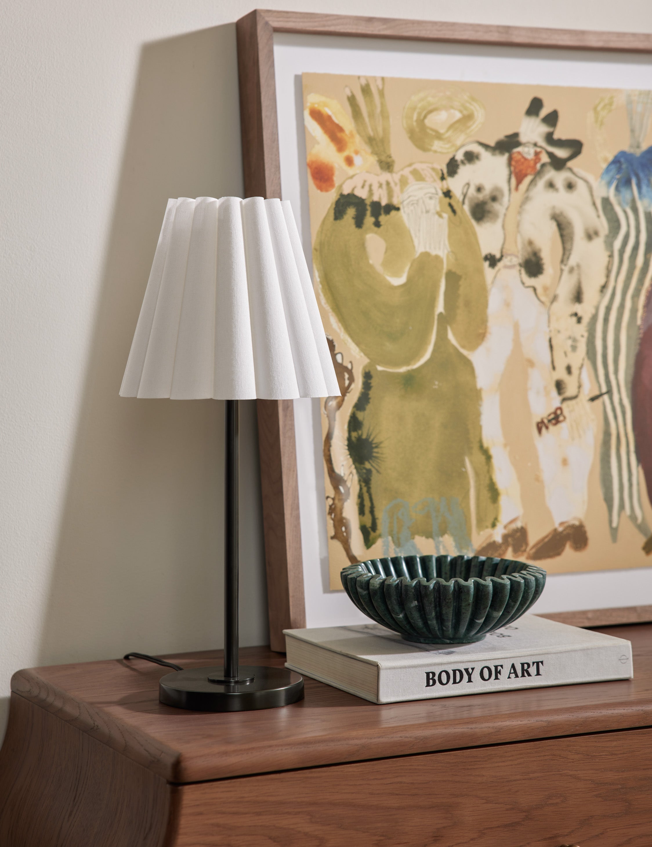 Milo Table Lamp | Ruffled Shade, Slim Silhouette
