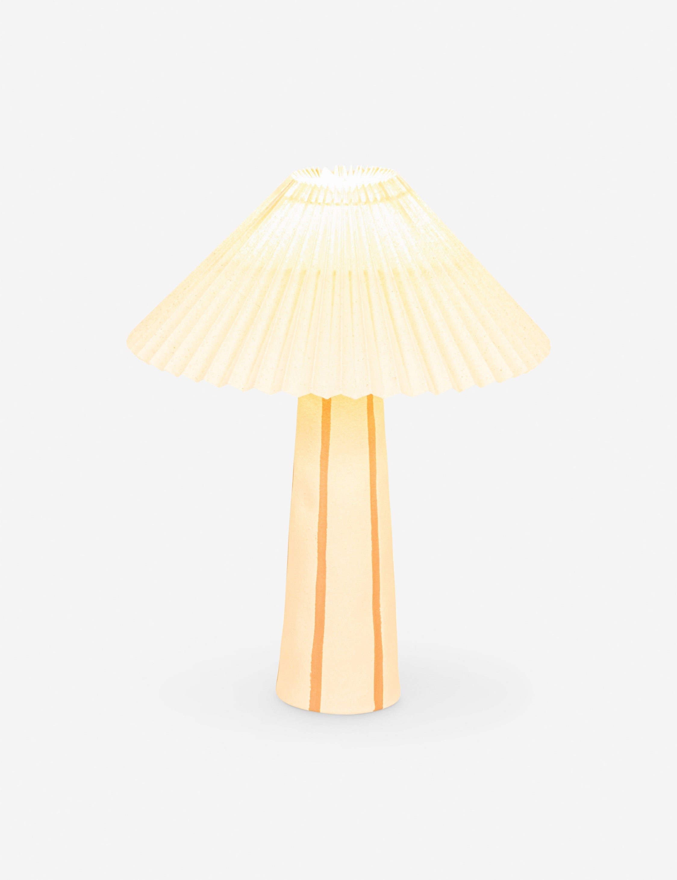 Bela Table Lamp | Hand-Painted Stripes, Pleated Shade
