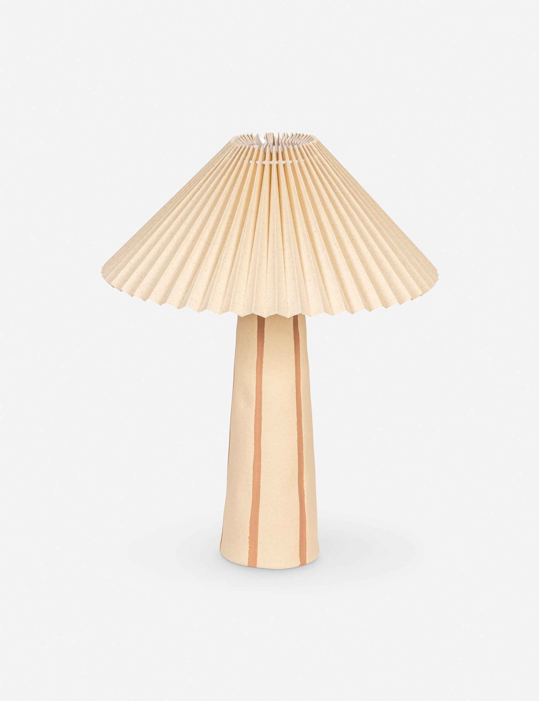 Bela Table Lamp | Hand-Painted Stripes, Pleated Shade