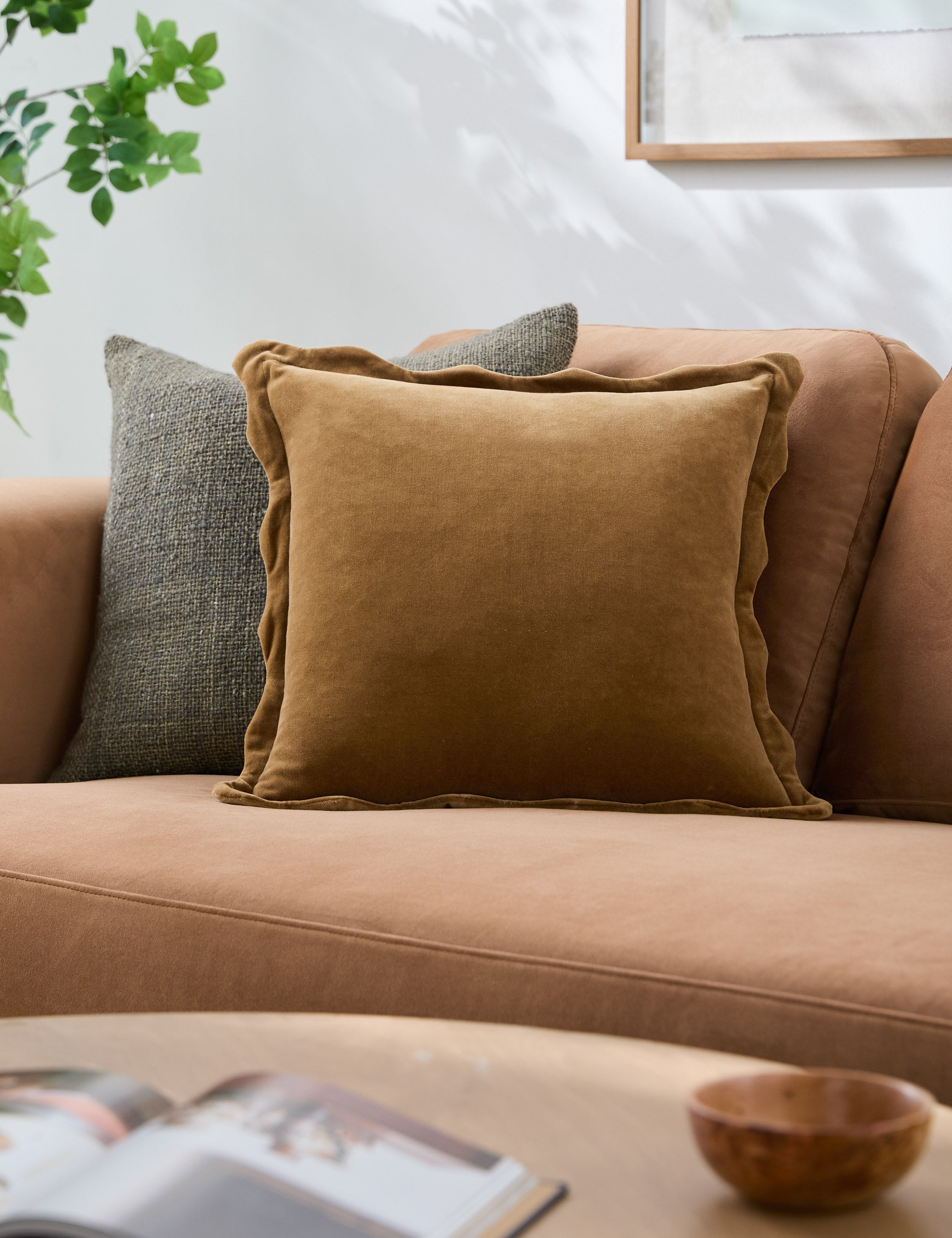Cleo Accent Pillow | Velvety Finish, Waved Flange