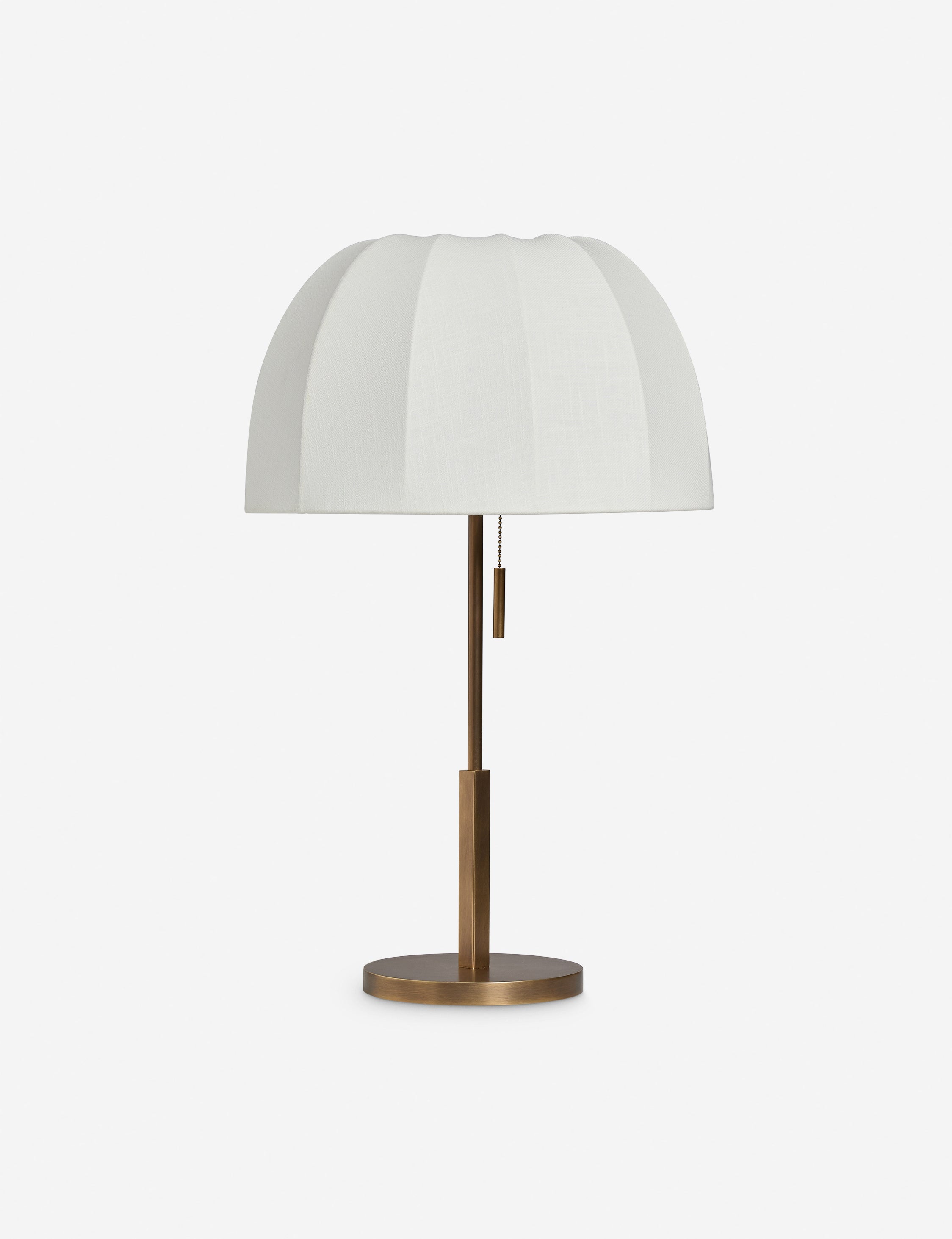 Elysian Table Lamp | Linen Canopy, Antique Brass Stem