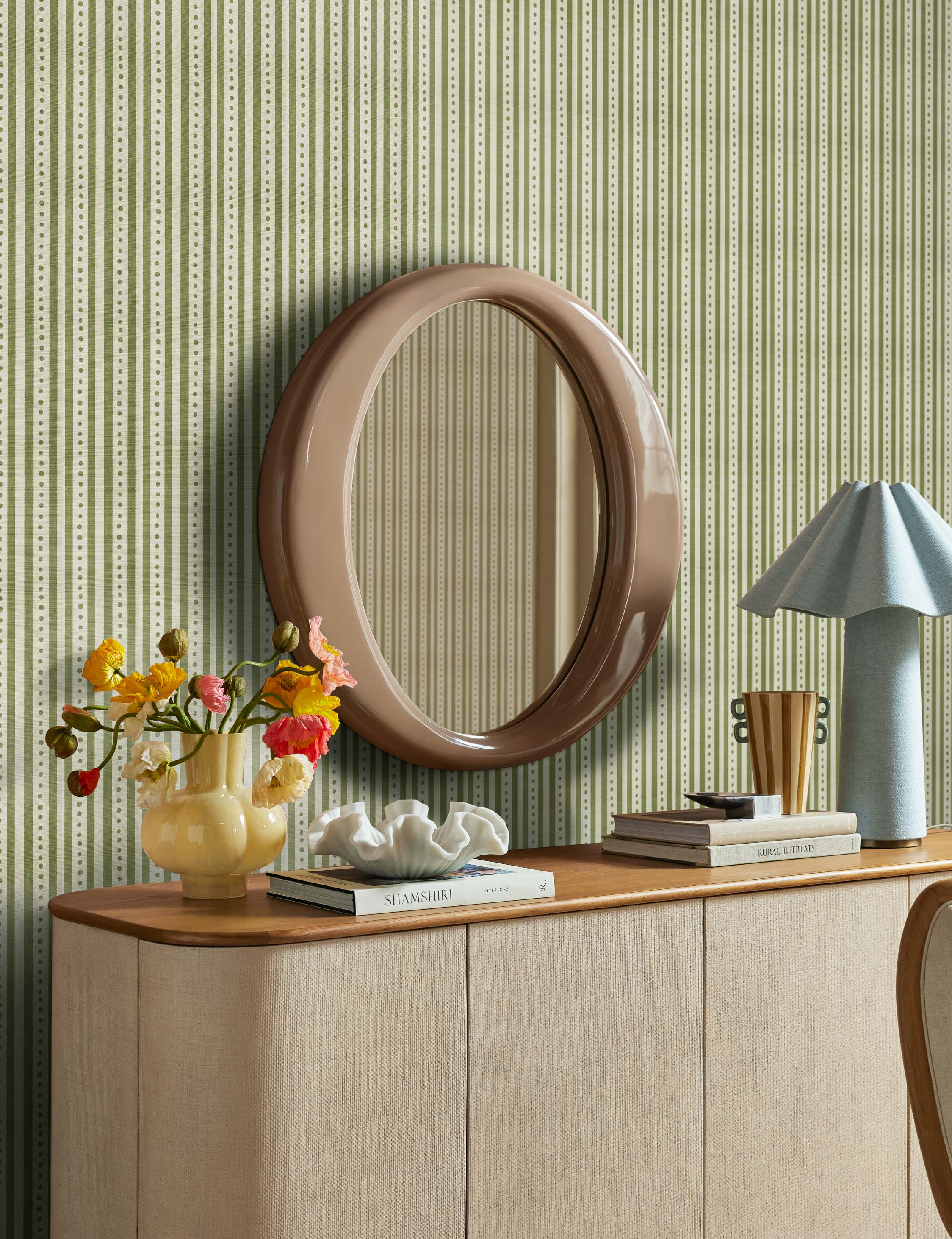 Bela Hand-Painted Vase | Ceramic with Bold Stripe Detailing