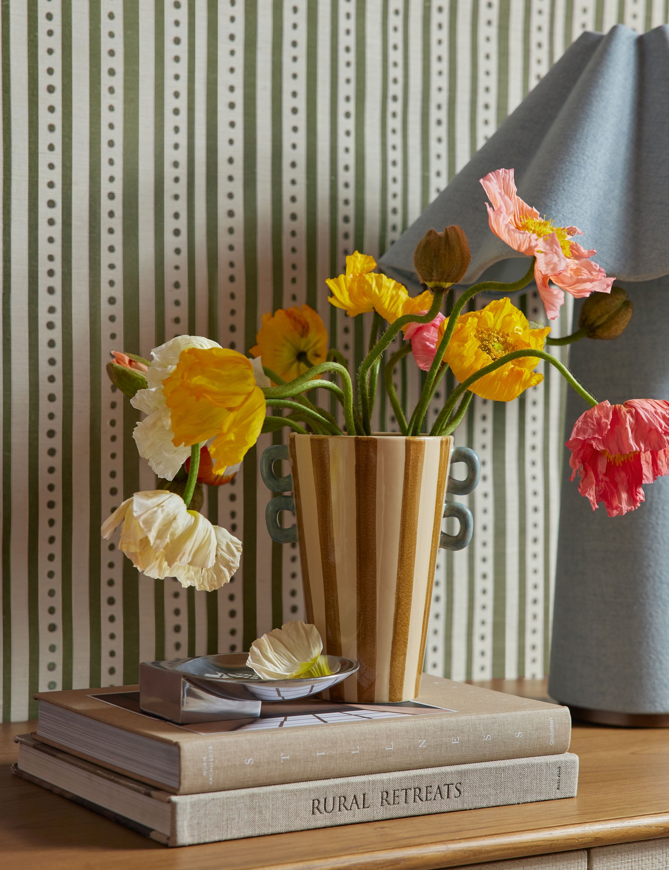 Bela Hand-Painted Vase | Ceramic with Bold Stripe Detailing