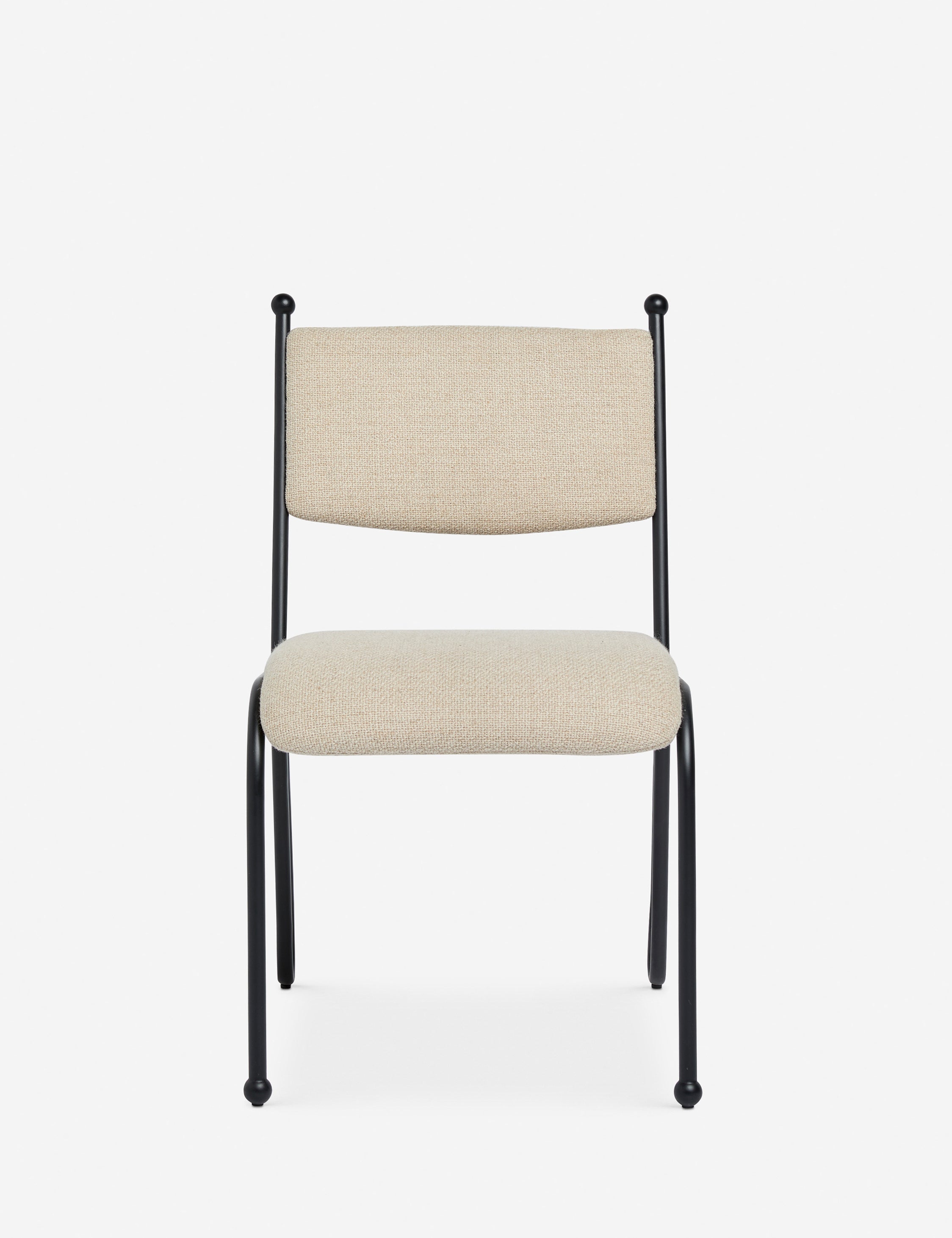 Fina Dining Chair | Curved Metal Frame, Upholstered Seat