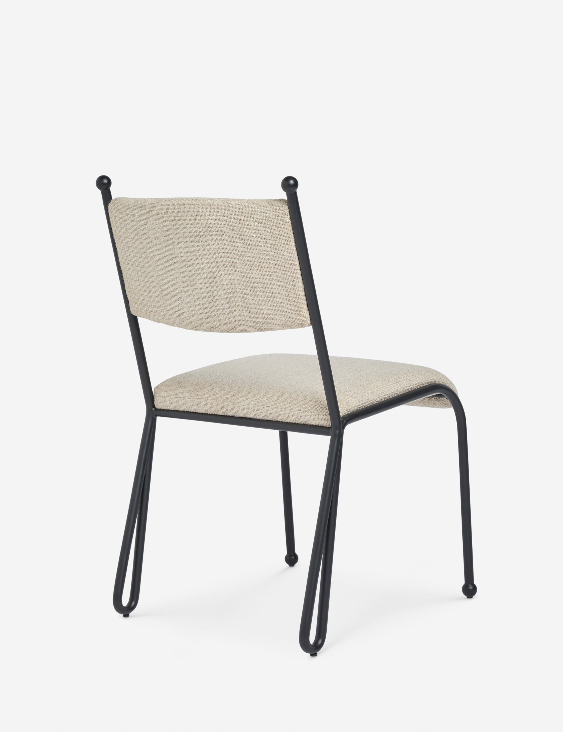 Fina Dining Chair | Curved Metal Frame, Upholstered Seat