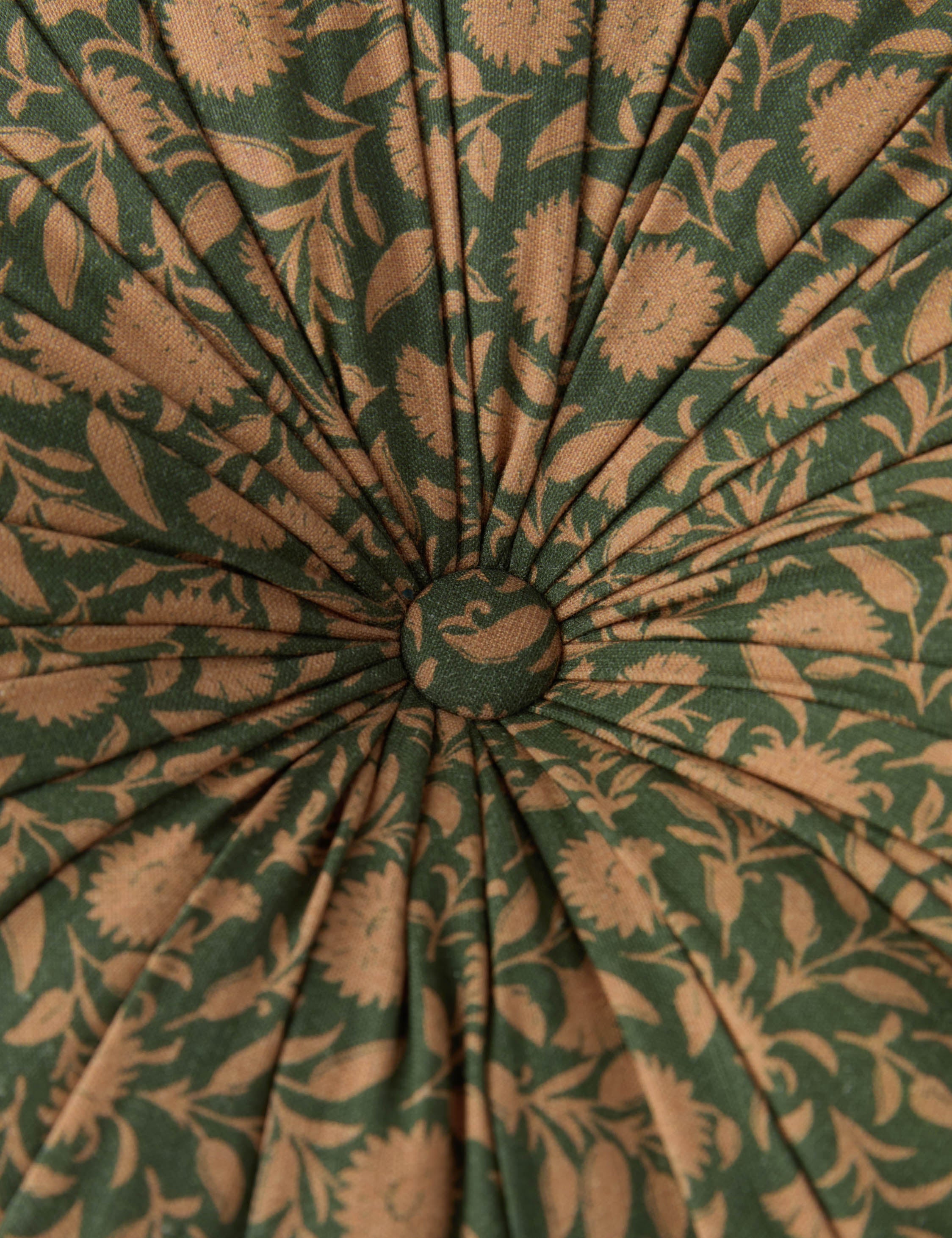 Bello Round Pillow | Floral Design, Linen Cotton Blend