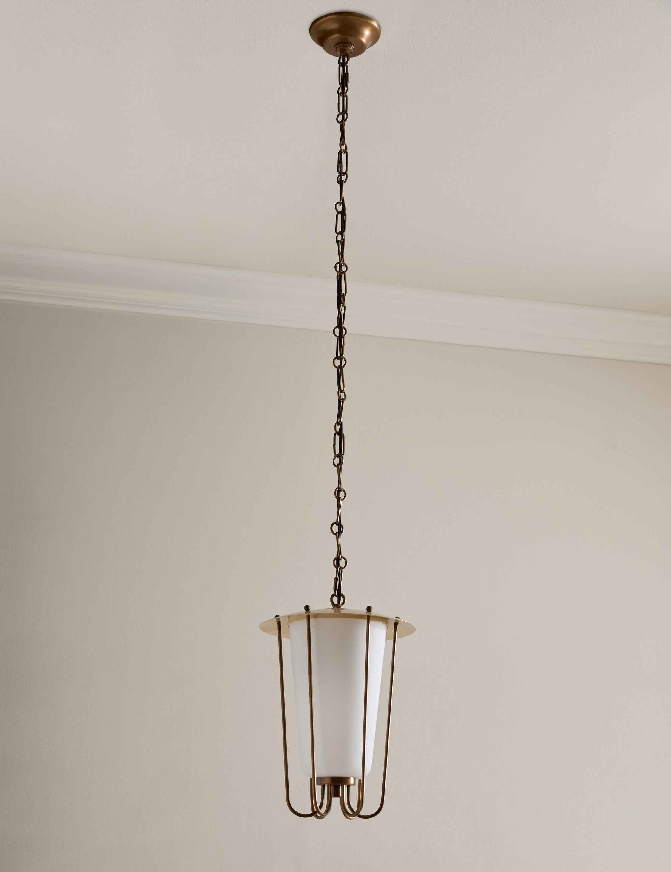Fiora Pendant Light | Tapered Glass Shade, Chain Suspension