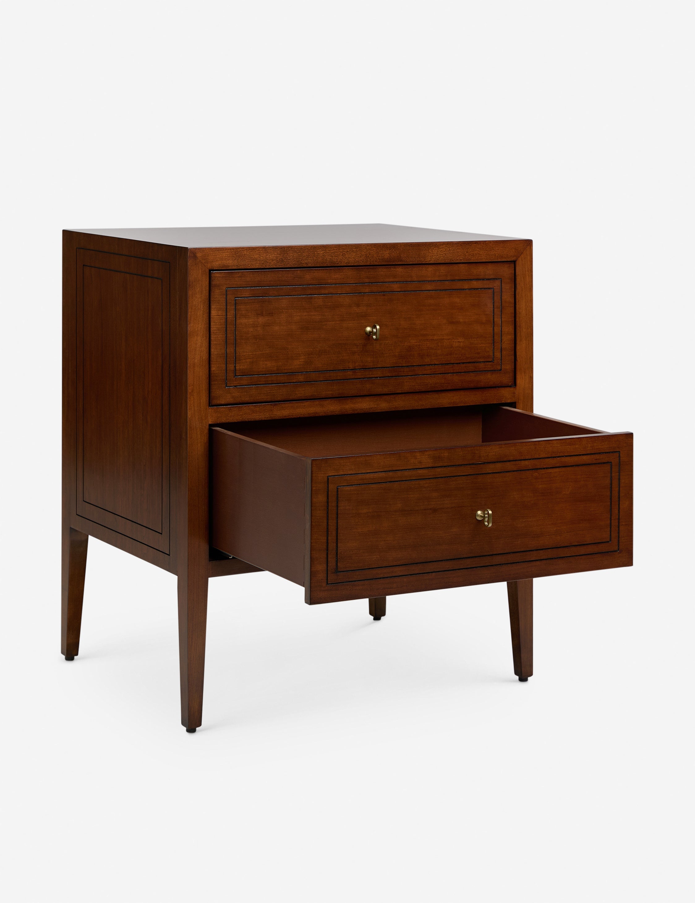Fable Nightstand | Brass Hardware, Two Drawers