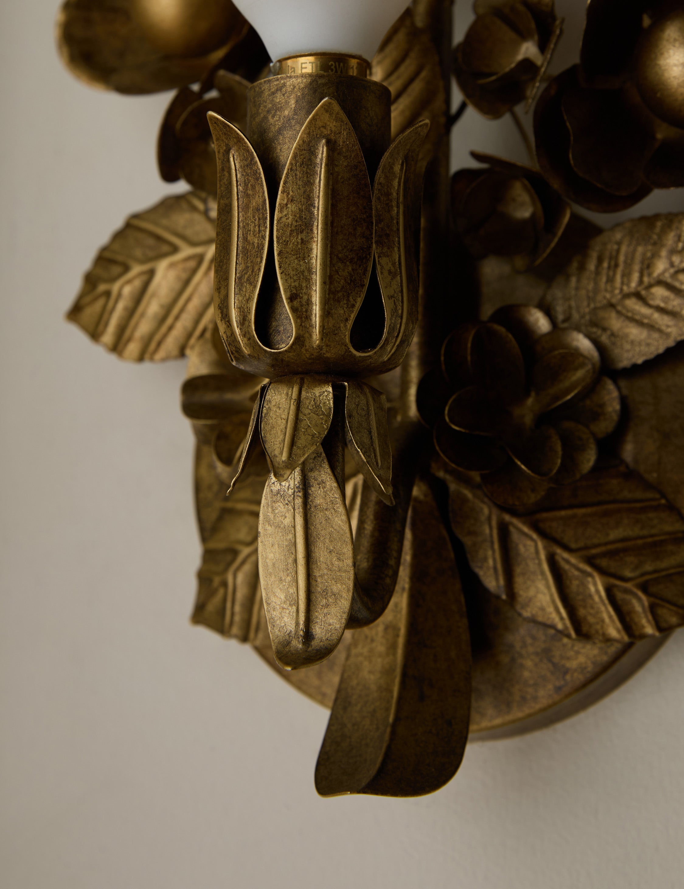 Garnet Wall Sconce | Vintage Floral Metalwork