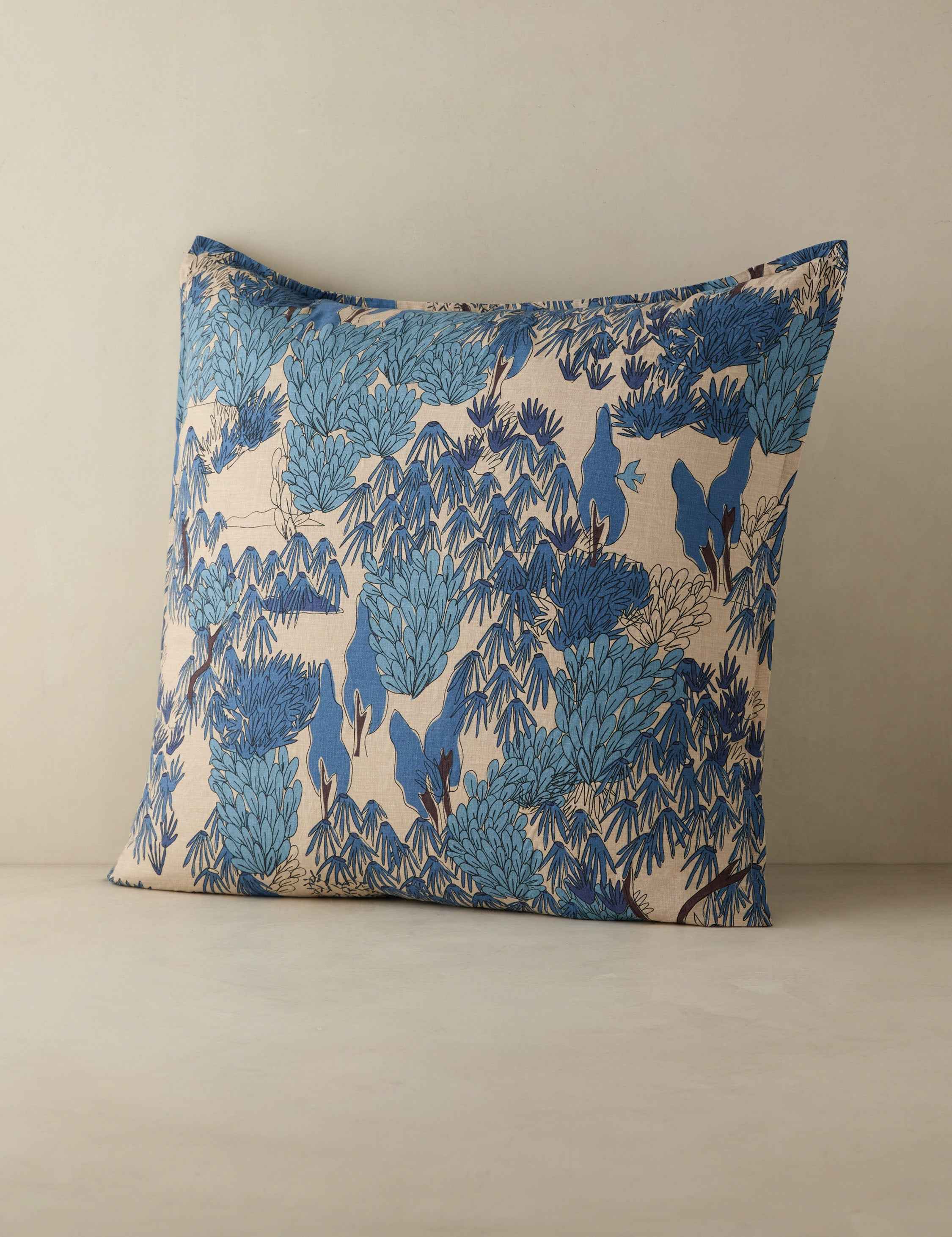 Briar Garden Walk Sham | Linen-Cotton Blend, Botanical Print