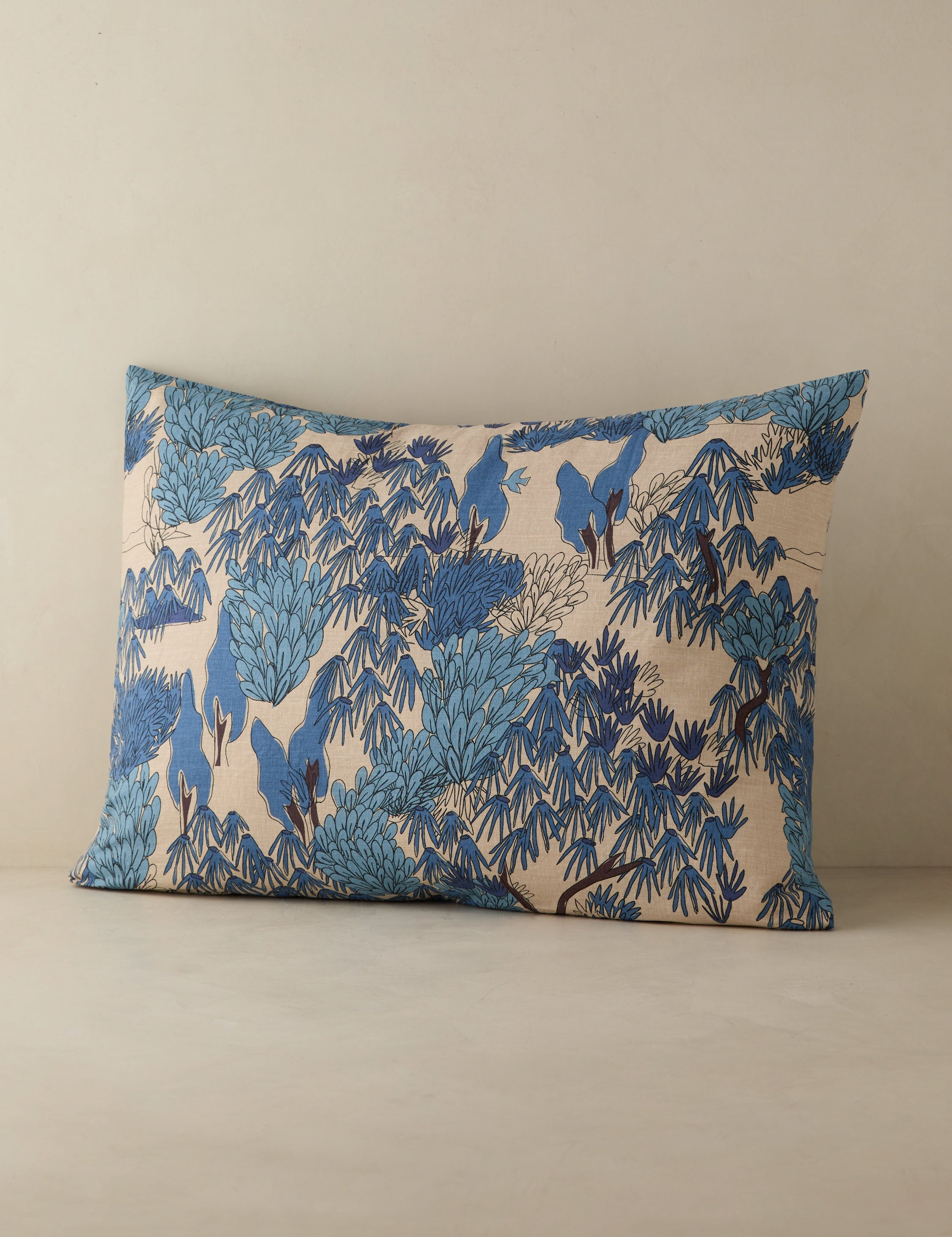 Briar Garden Walk Sham | Linen-Cotton Blend, Botanical Print