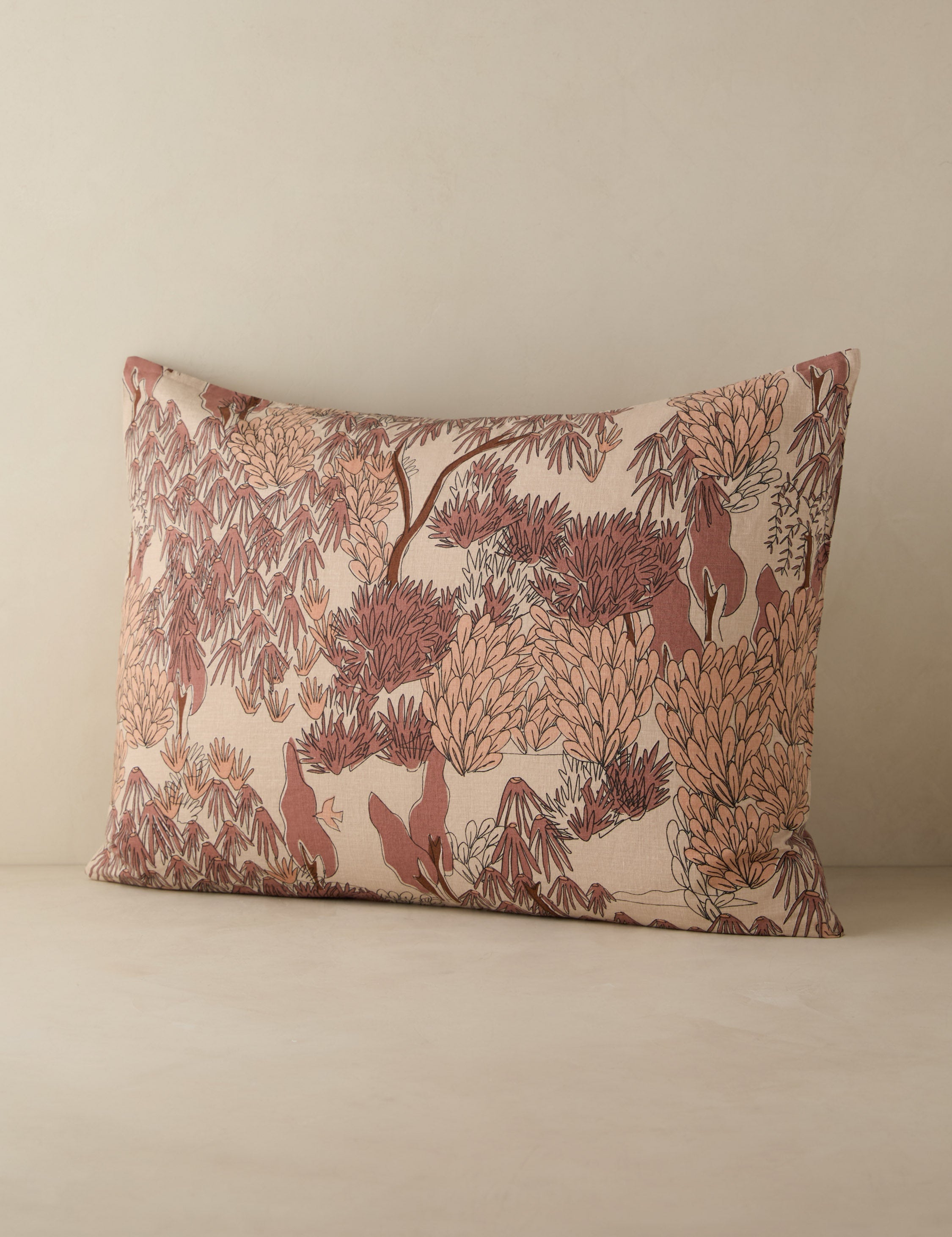 Briar Garden Walk Sham | Linen-Cotton Blend, Botanical Print